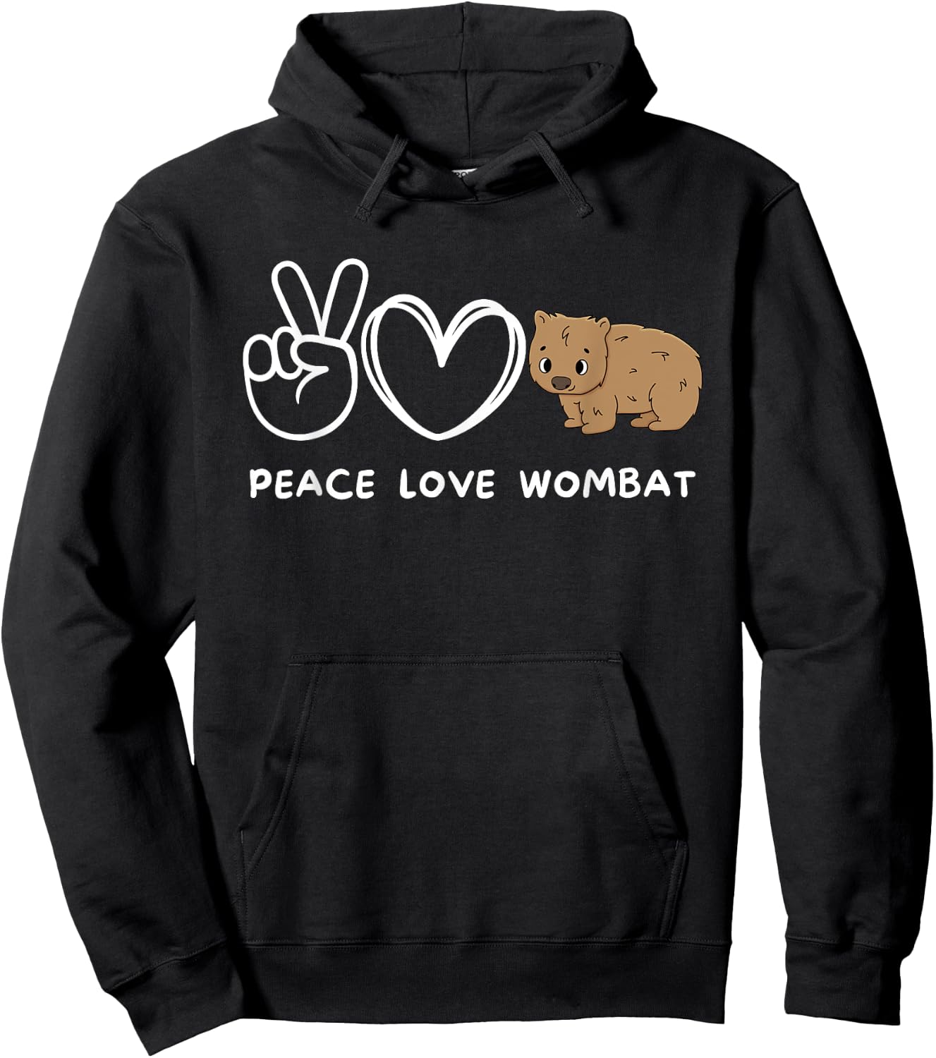 Peace, Love Wombat Retro Wombat Lover Animals Lover Hoodie - Hoodie | Black