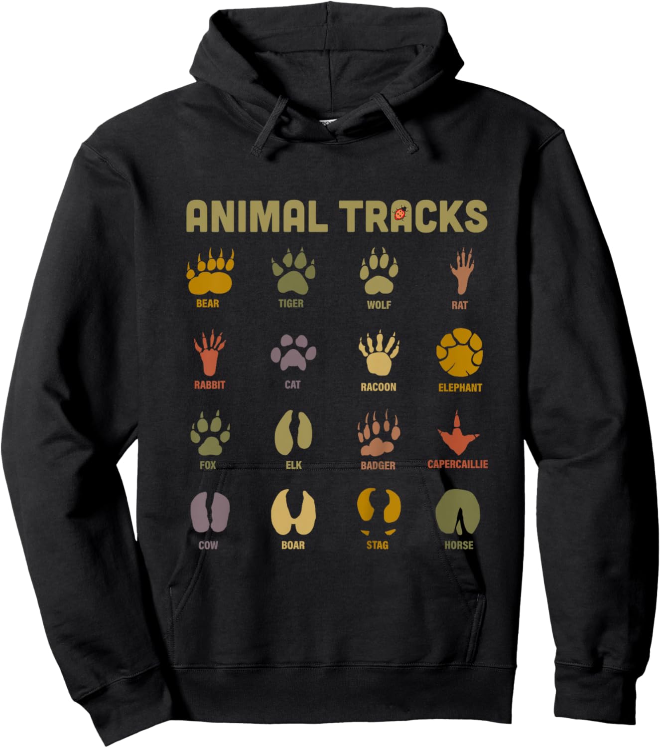 Kids Children's Kids Wild Animal Tracks Teacher's Learning Design Hoodie - Hoodie | Black