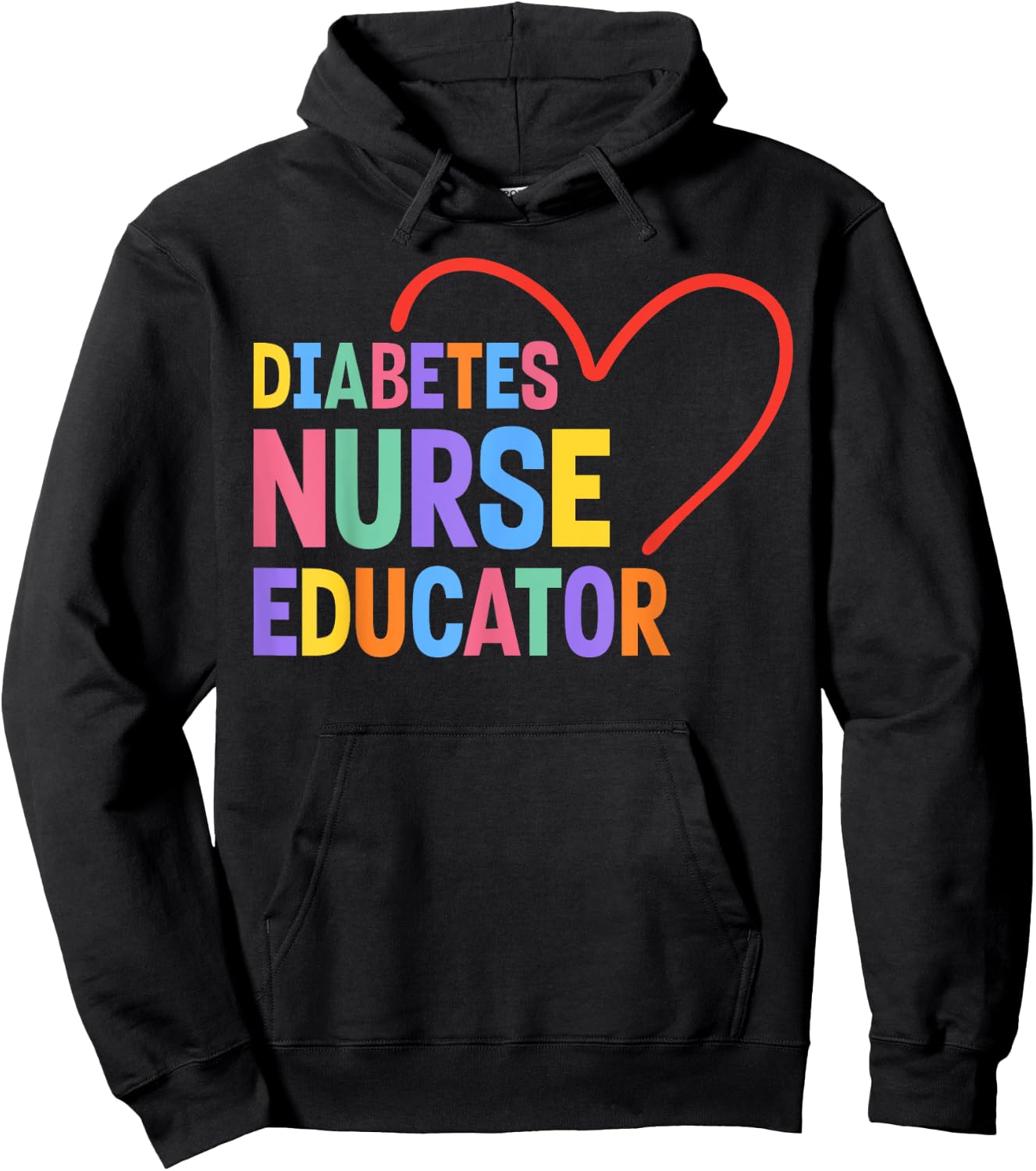 Diabetes Nurse Educator Heart Hoodie - Hoodie | Black
