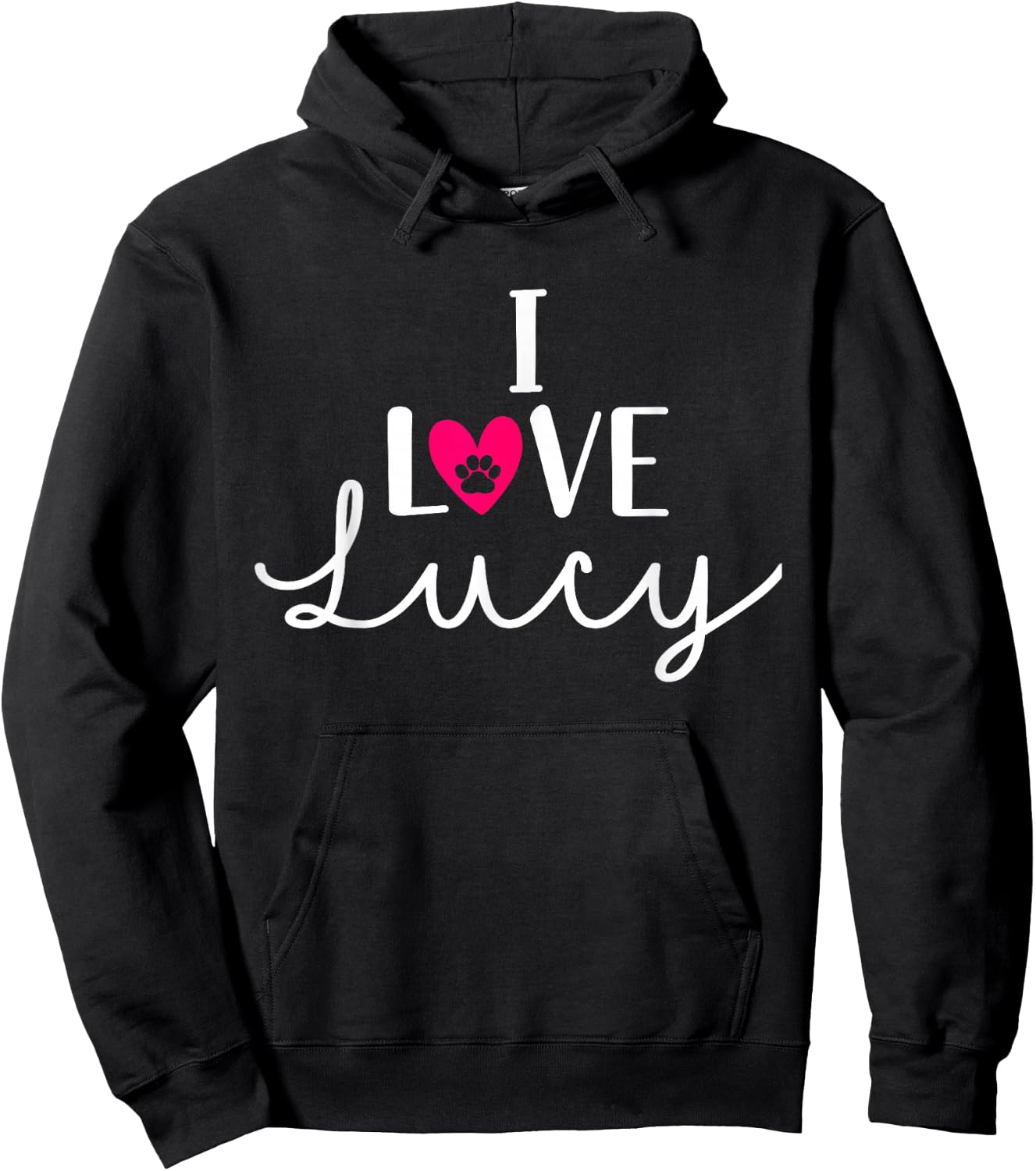 I Love Lucy A Dog Lover Dog Paws Design Hoodie - Hoodie | Black