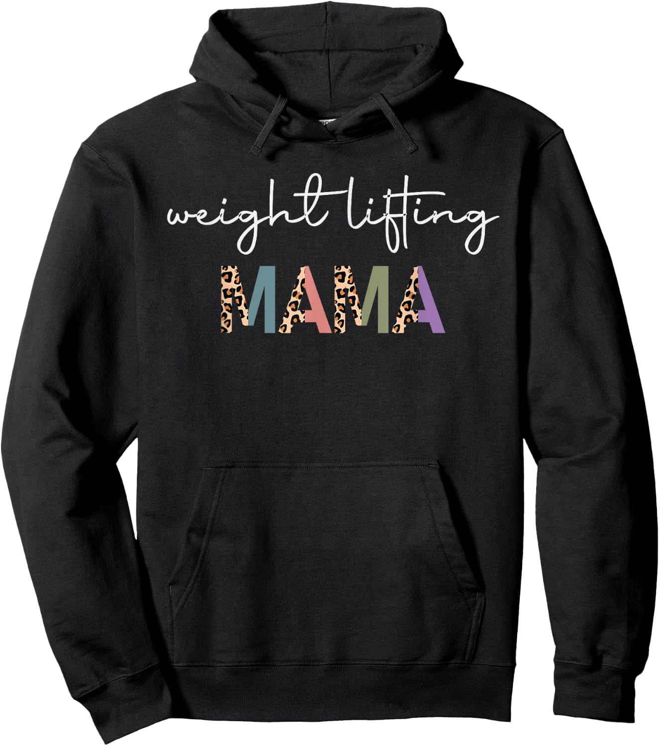Weightlifting Mama Women Gift - Funny Weightlifter Mom Hoodie - Hoodie | Black
