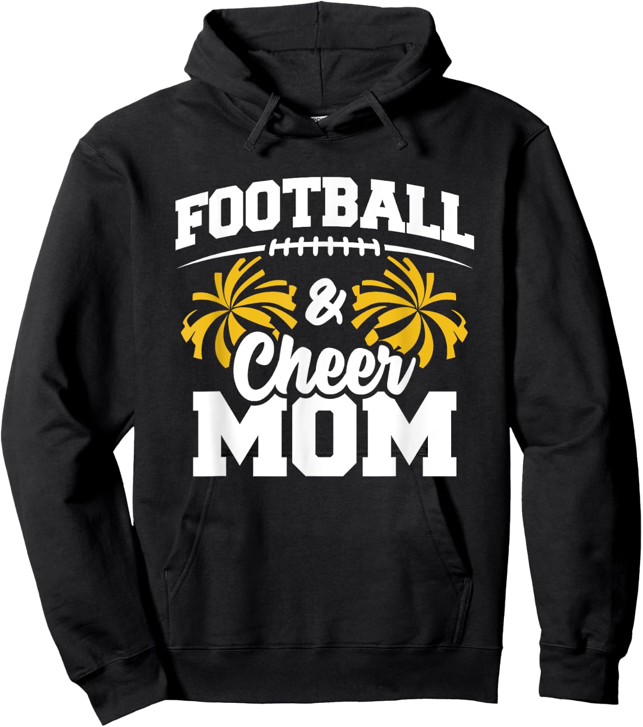 Football Cheer Mom - High School Cheerleader - Cheerleading Hoodie - Hoodie | Black