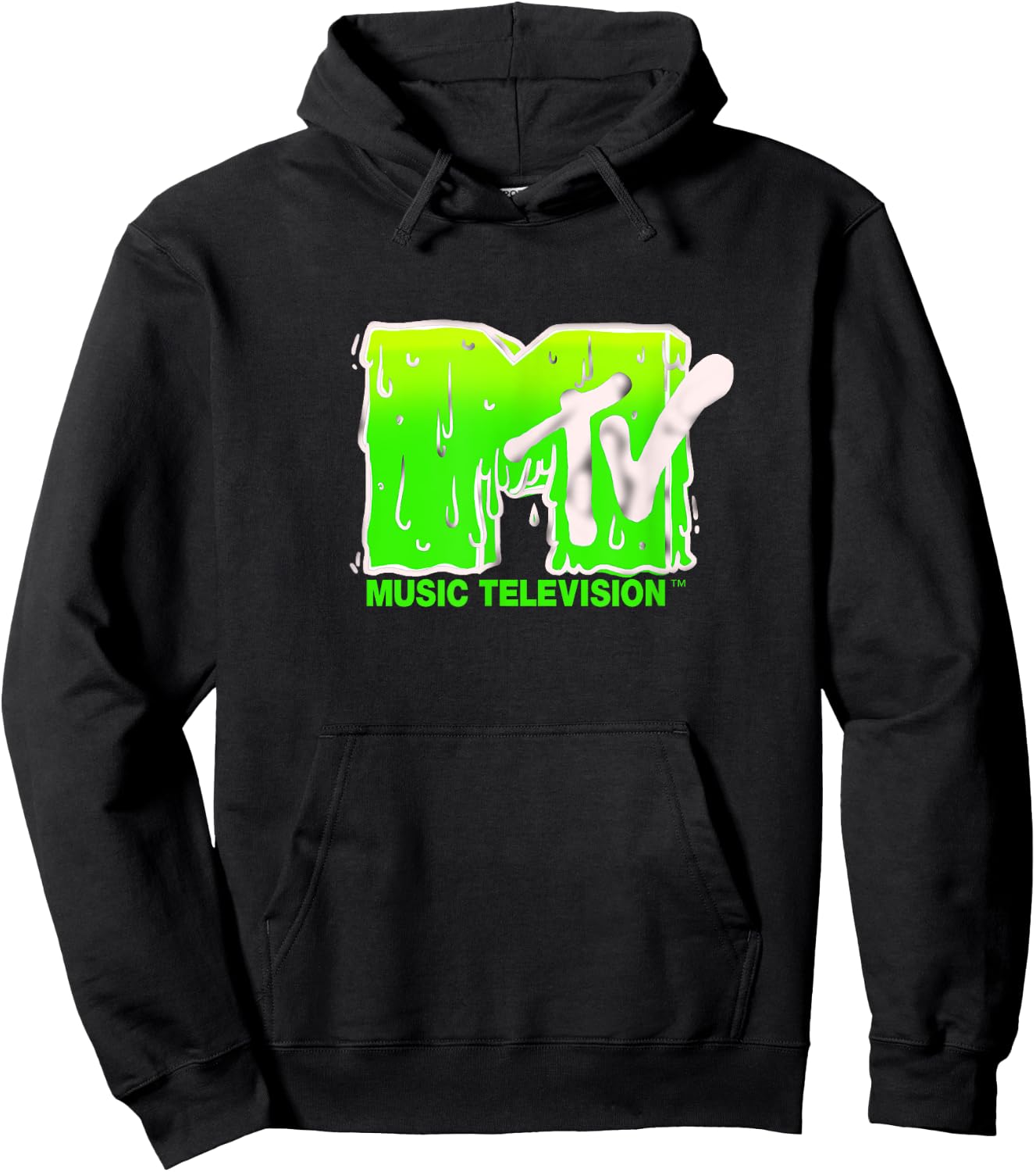 Mademark x MTV - The official MTV Logo in green liquid horror style Hoodie - Hoodie | Black