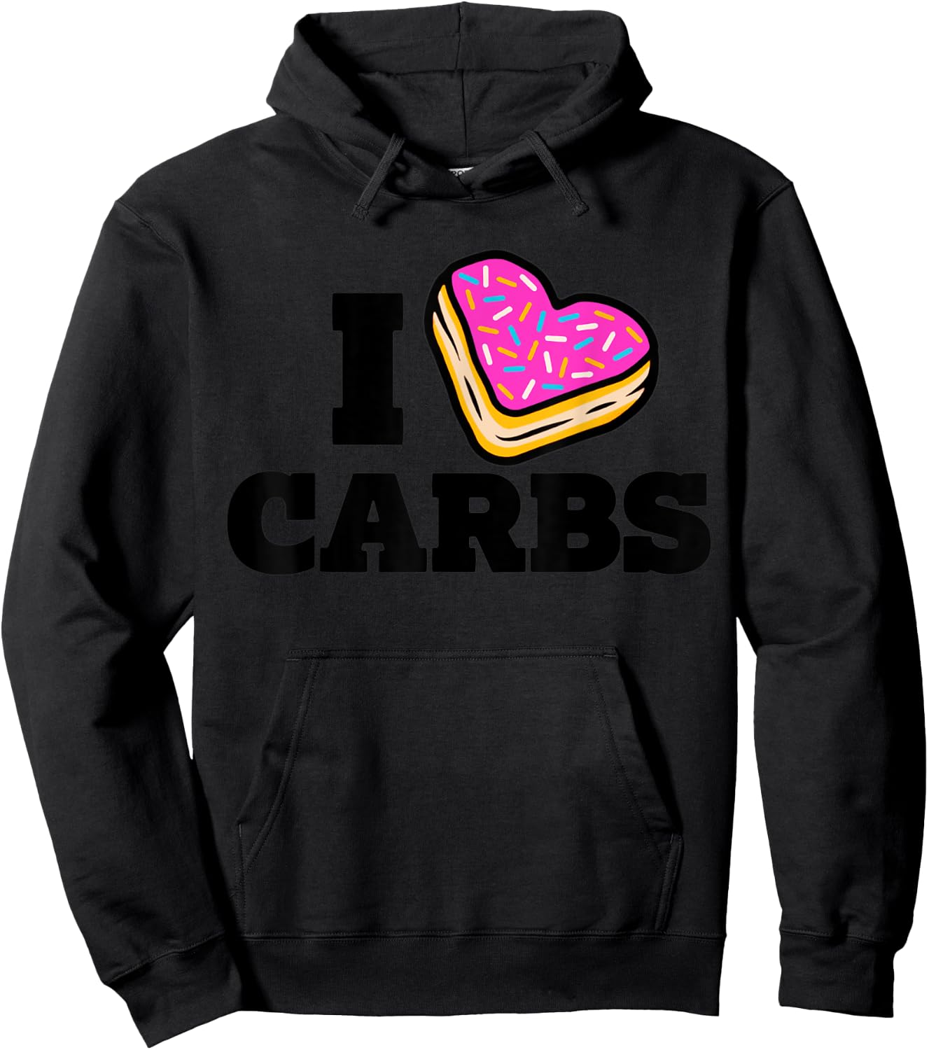 I Love Carbs Funny Eating Lover Carbs Hoodie - Hoodie | Black