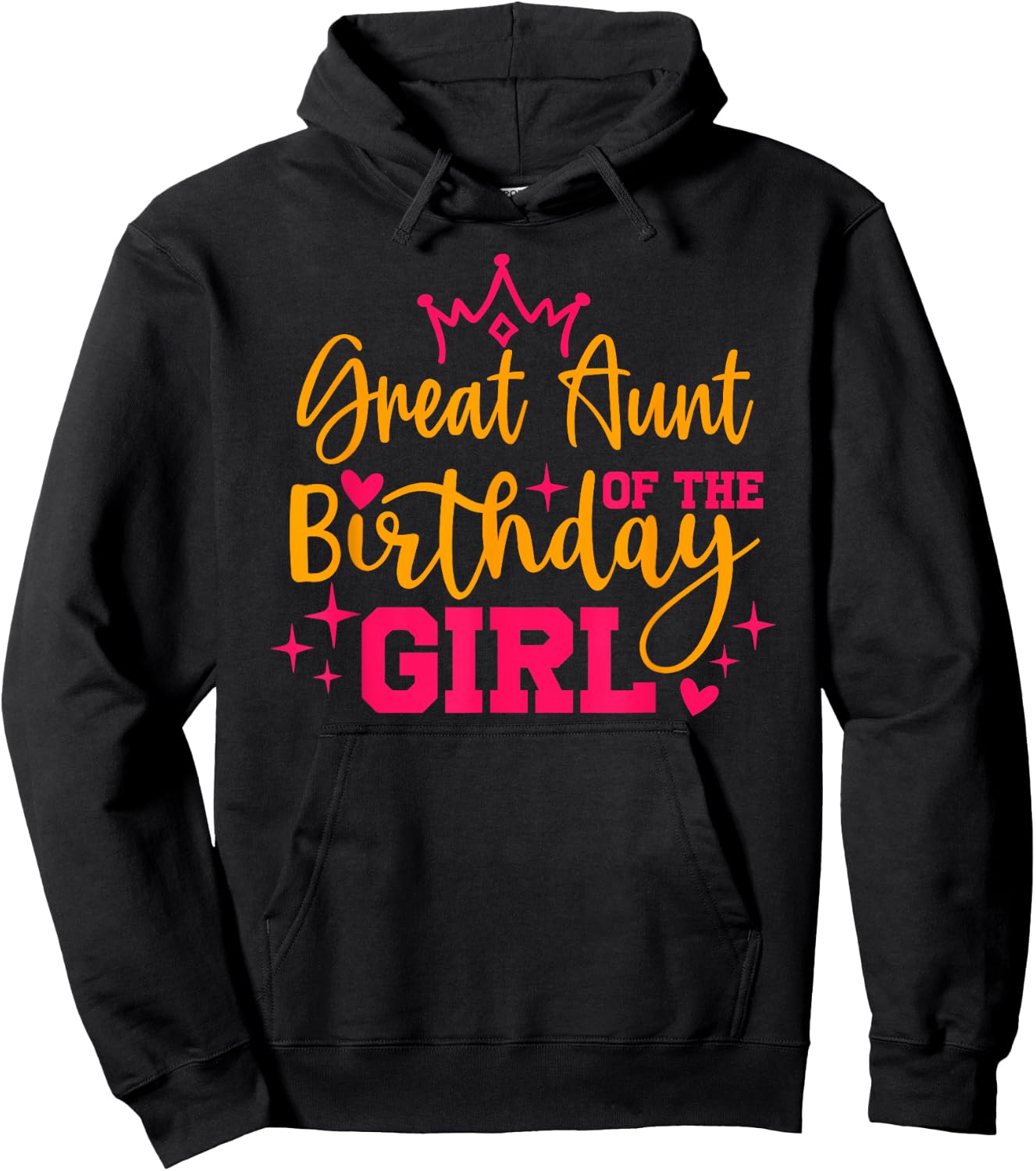 Cute Personalized Great Aunt Of The Birthday for Girl Hoodie - Hoodie | Black
