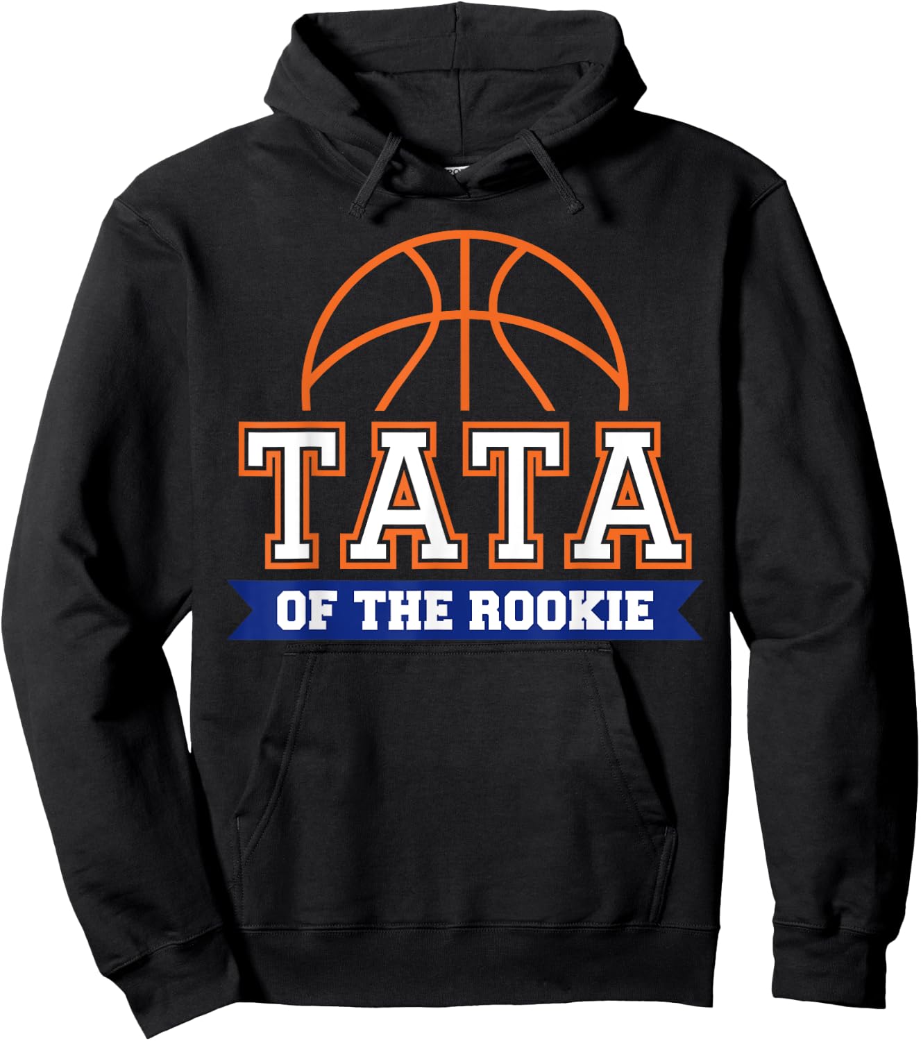 Tata of Rookie 1st Birthday Basketball Theme Matching Party Hoodie - Hoodie | Black