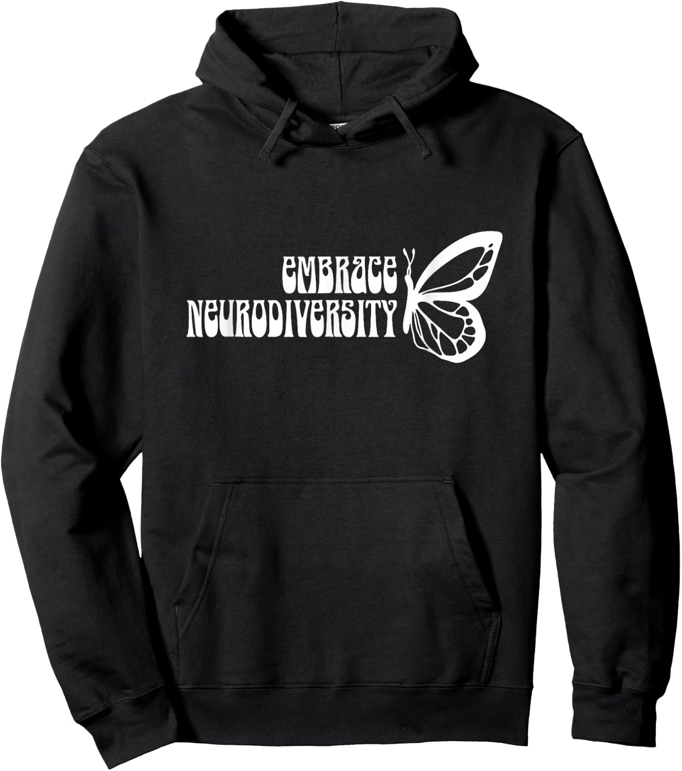 Embrace Neurodiversity Butterfly Mental Health Awareness Hoodie - Hoodie | Black