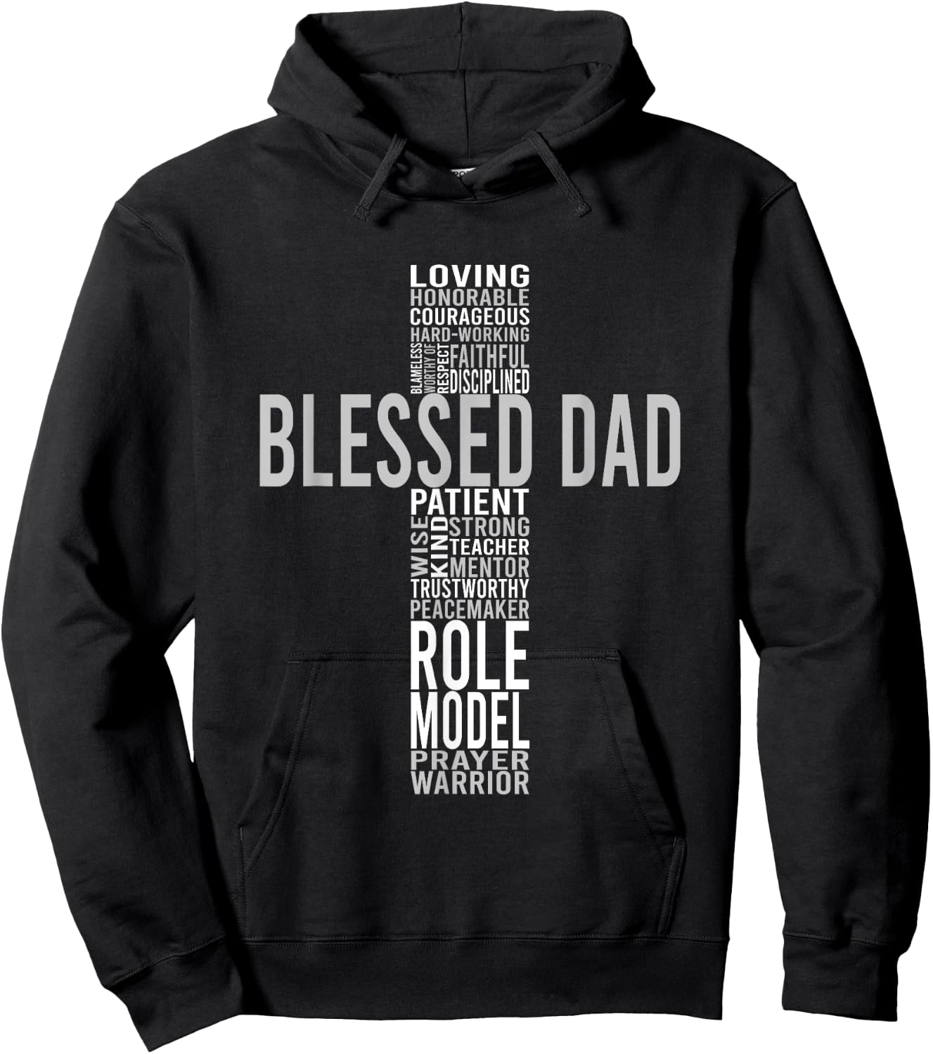 Blessed Loving Dad Cross Inspiration Hoodie - Hoodie | Black