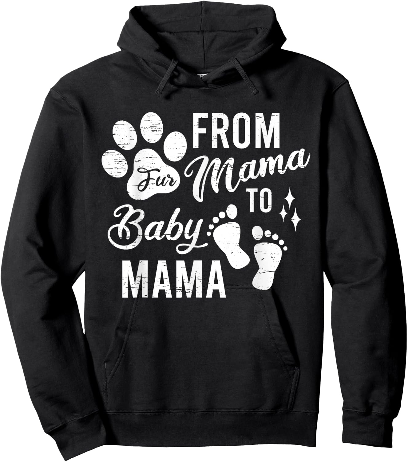 From Fur Mama To Baby Mama Baby Gender Pregnancy Reveal Hoodie - Hoodie | Black