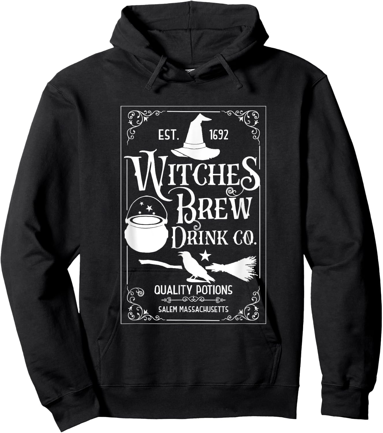 Salem Witch 1692 Witches Brew Drink Funny Witchy Halloween Hoodie - Hoodie | Black