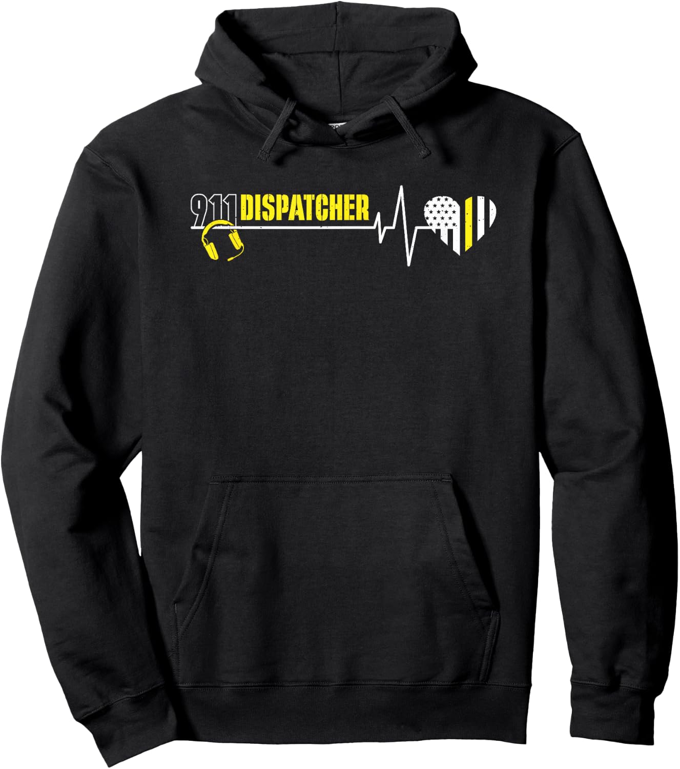911 Dispatcher Heartbeat Dispatch Operator 911 Dispatcher Hoodie - Hoodie | Black