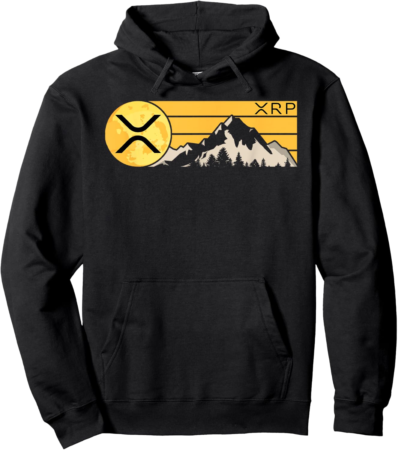 XRP Crypto Moon Mountain XRP Cryptocurrency Coin Hoodie - Hoodie | Black