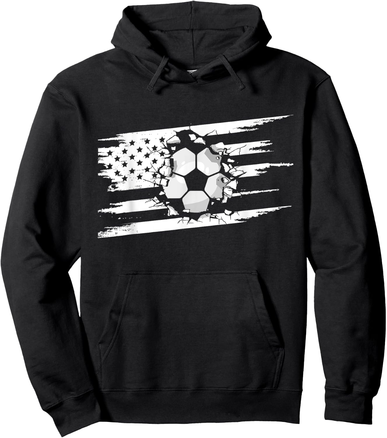 American Flag Soccer Apparel - Soccer Hoodie - Hoodie | Black