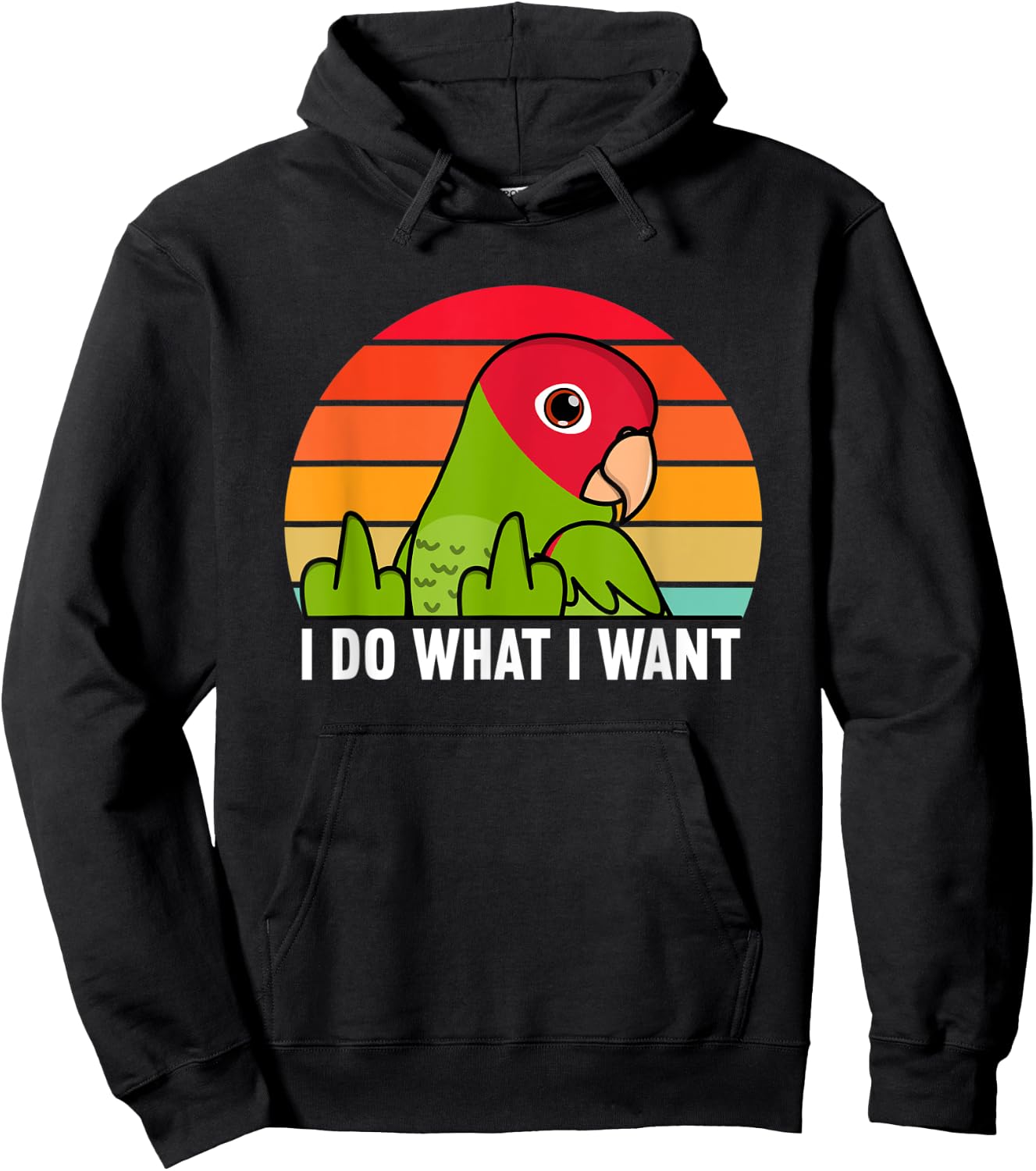 I Do What I Want Parrot I Cherry-headed Conure Hoodie - Hoodie | Black