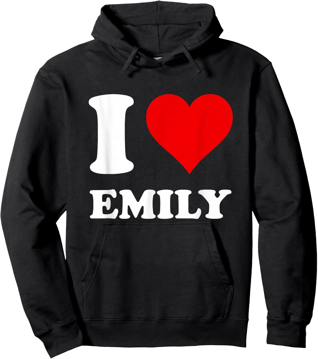Red Heart I Love Emily Hoodie - Hoodie | Black