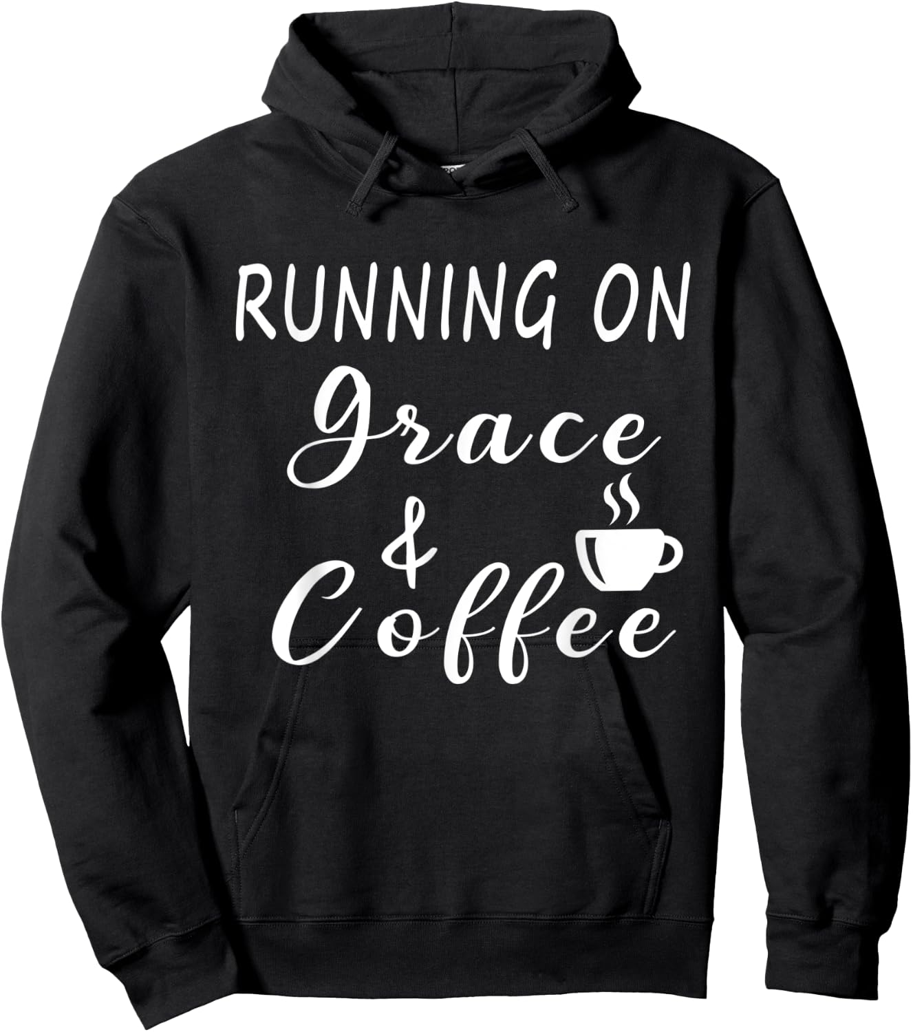 Running on Grace and Coffee Funny Coffee Lover Hoodie - Hoodie | Black