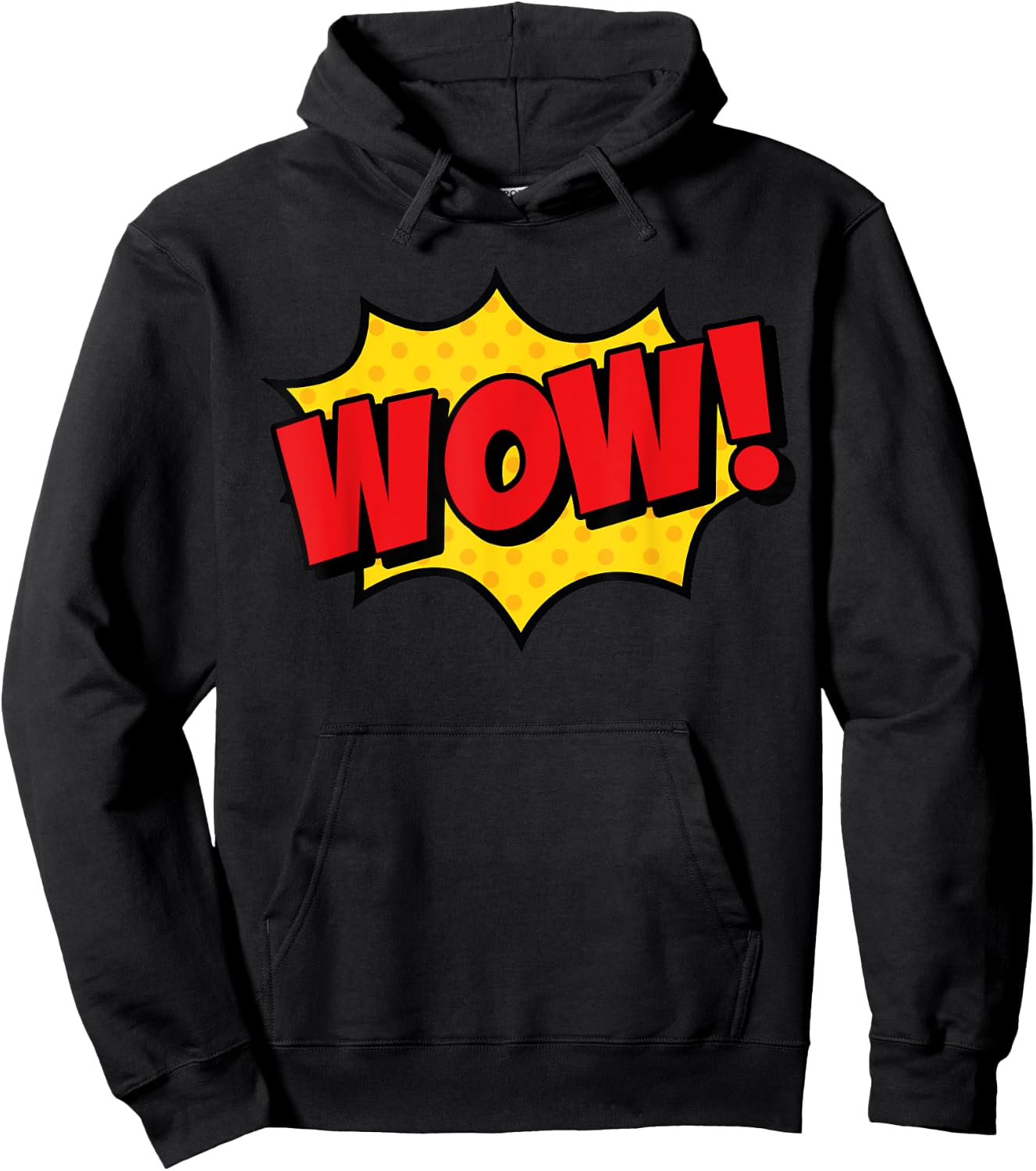 WOW! Comic Book Cartoon Speech Bubble Funny Pop Art Hoodie - Hoodie | Black