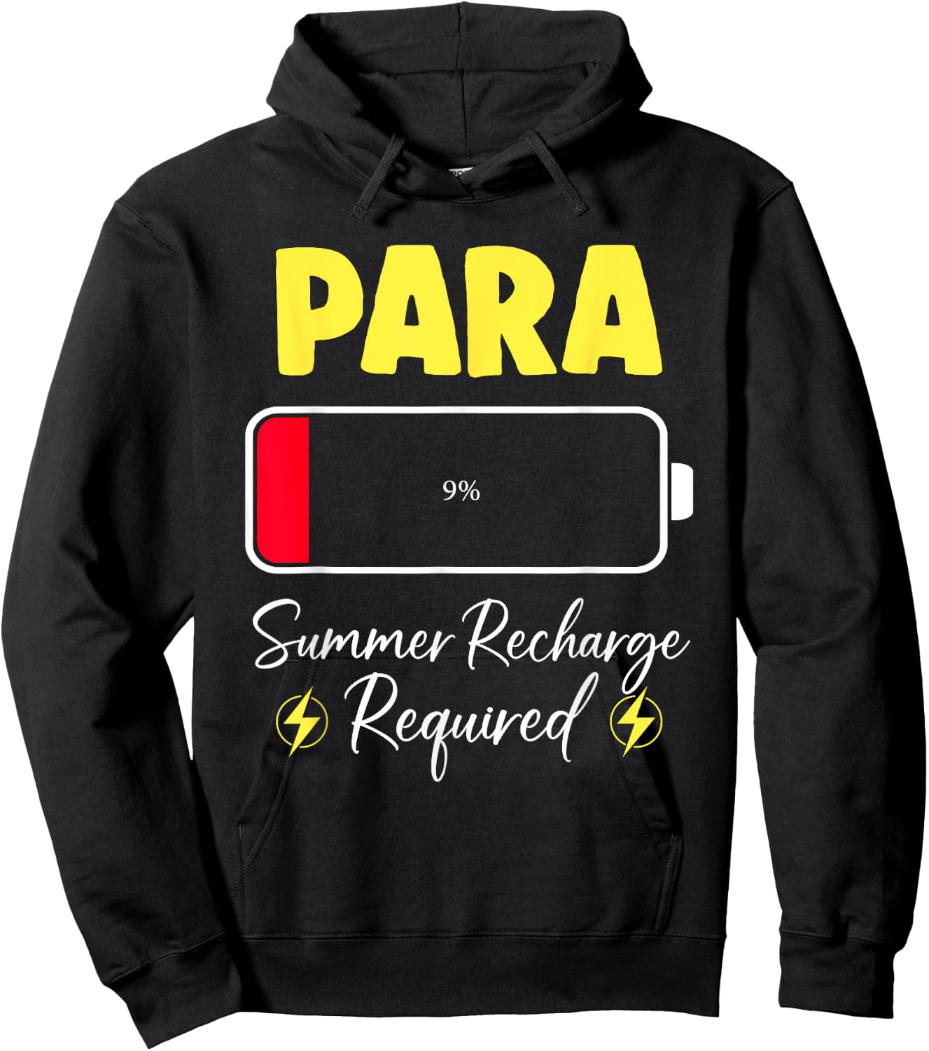 Paraprofessional Summer Recharge Required Last Day School Hoodie - Hoodie | Black