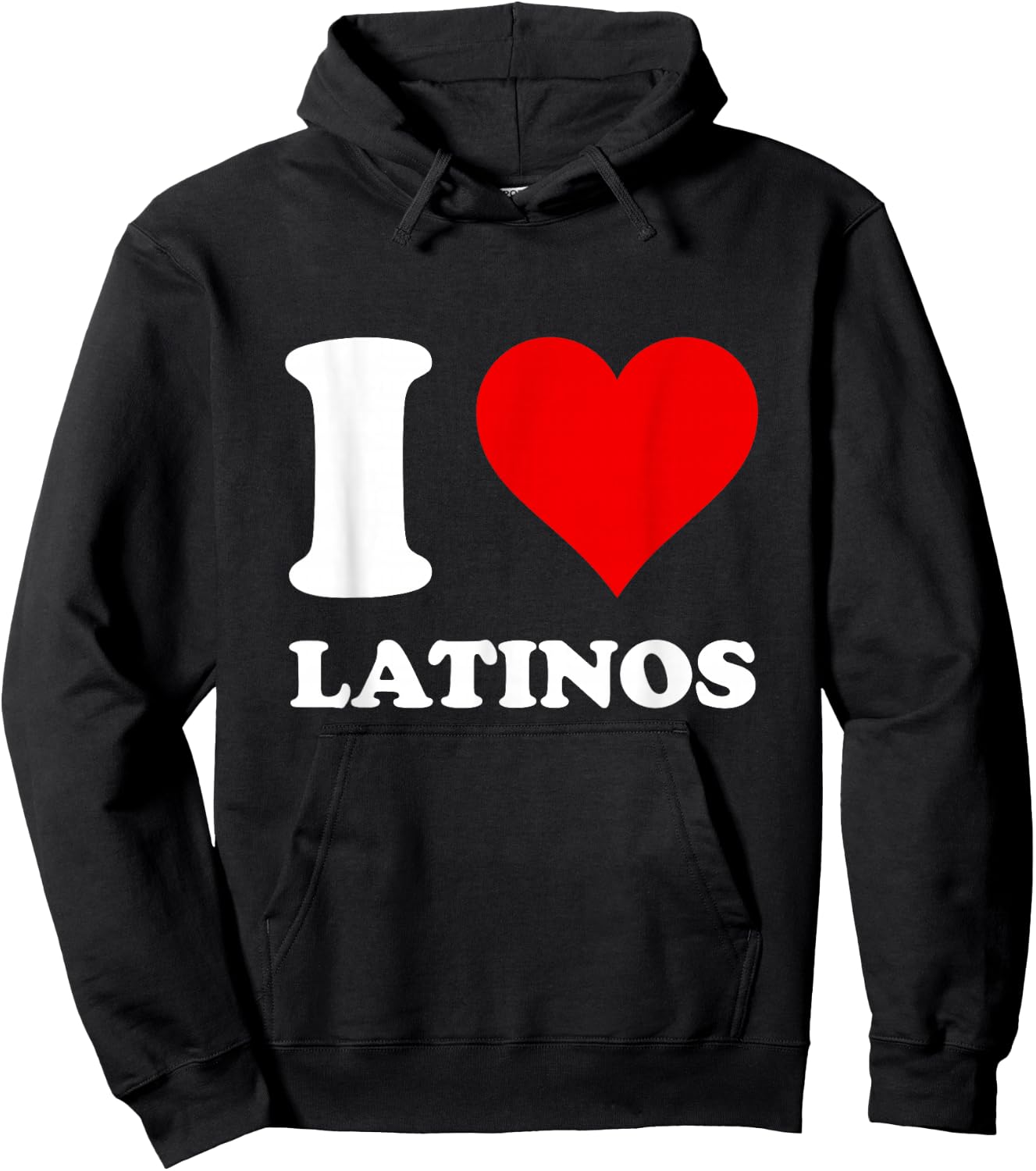 Red Heart I Love Latinos Hoodie - Hoodie | Black