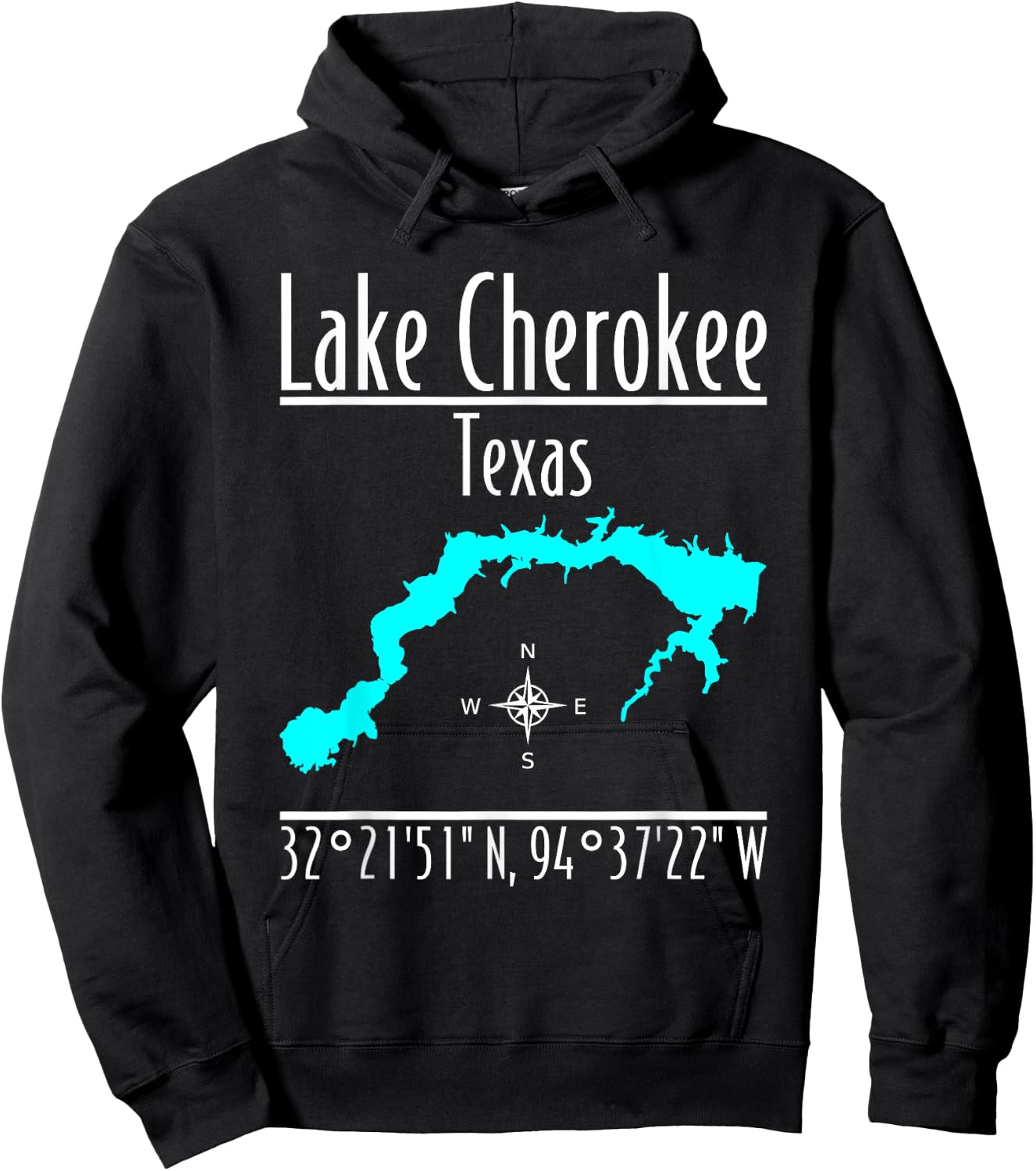 Modern Lake Cherokee, Texas Hoodie - Hoodie | Black