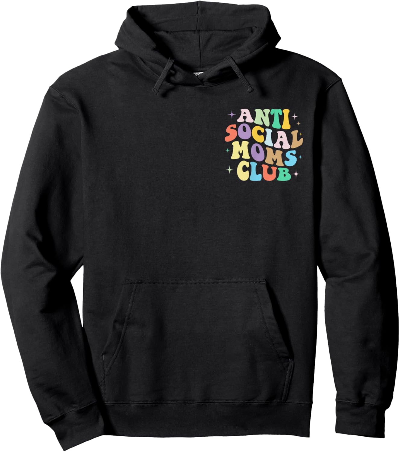 Retro Groovy Anti Social Moms Club Mommy 2023 Mother's Day Hoodie - Hoodie | Black