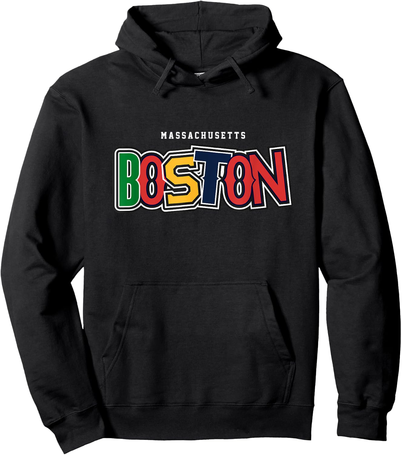 Boston Massachusetts Travel Souvenir Athletic Sport Hoodie - Hoodie | Black