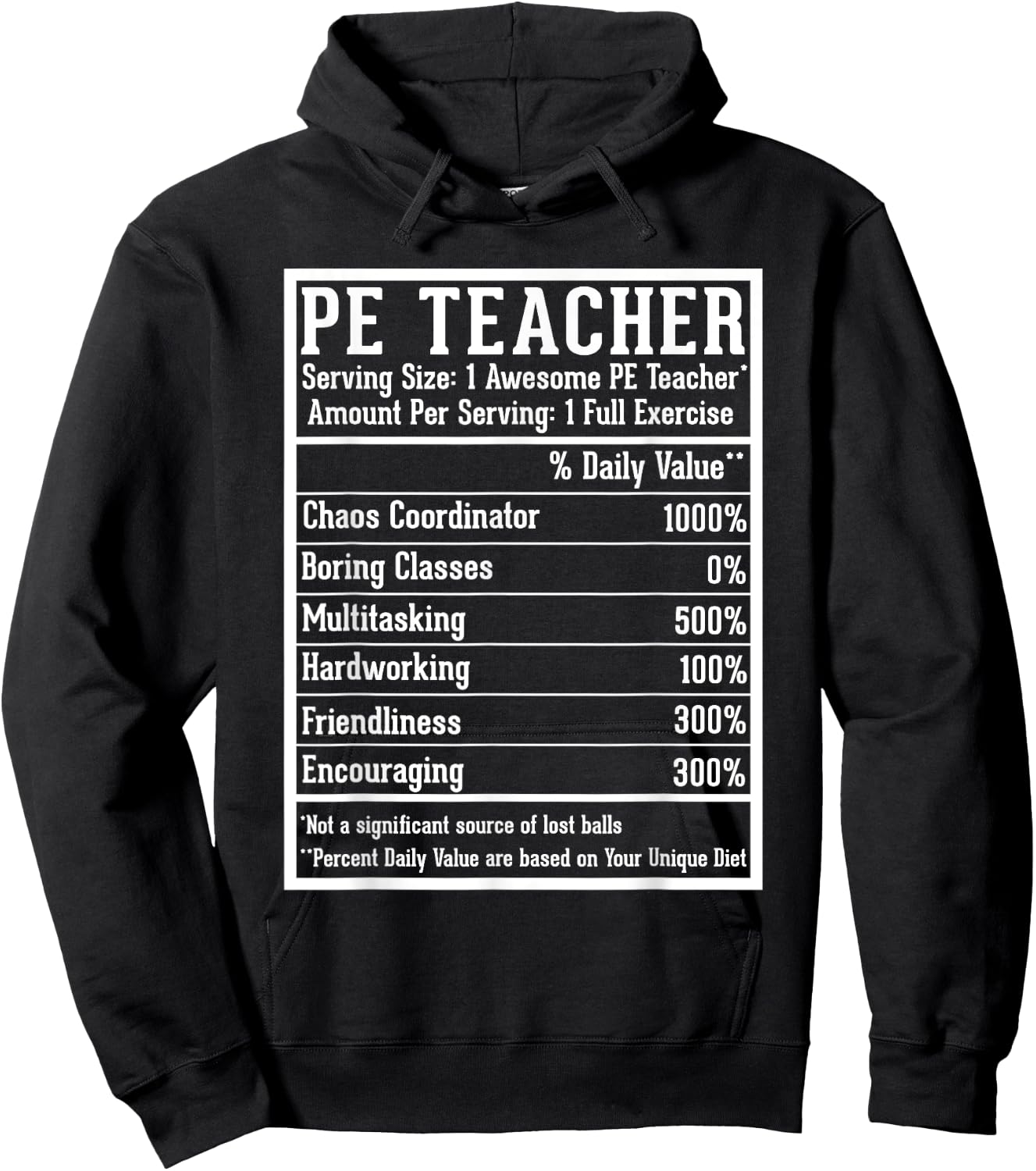 PE Teacher Appreciation Back to School First Day PE Teacher - -Adults, Black, Small Hoodie - Hoodie | Black