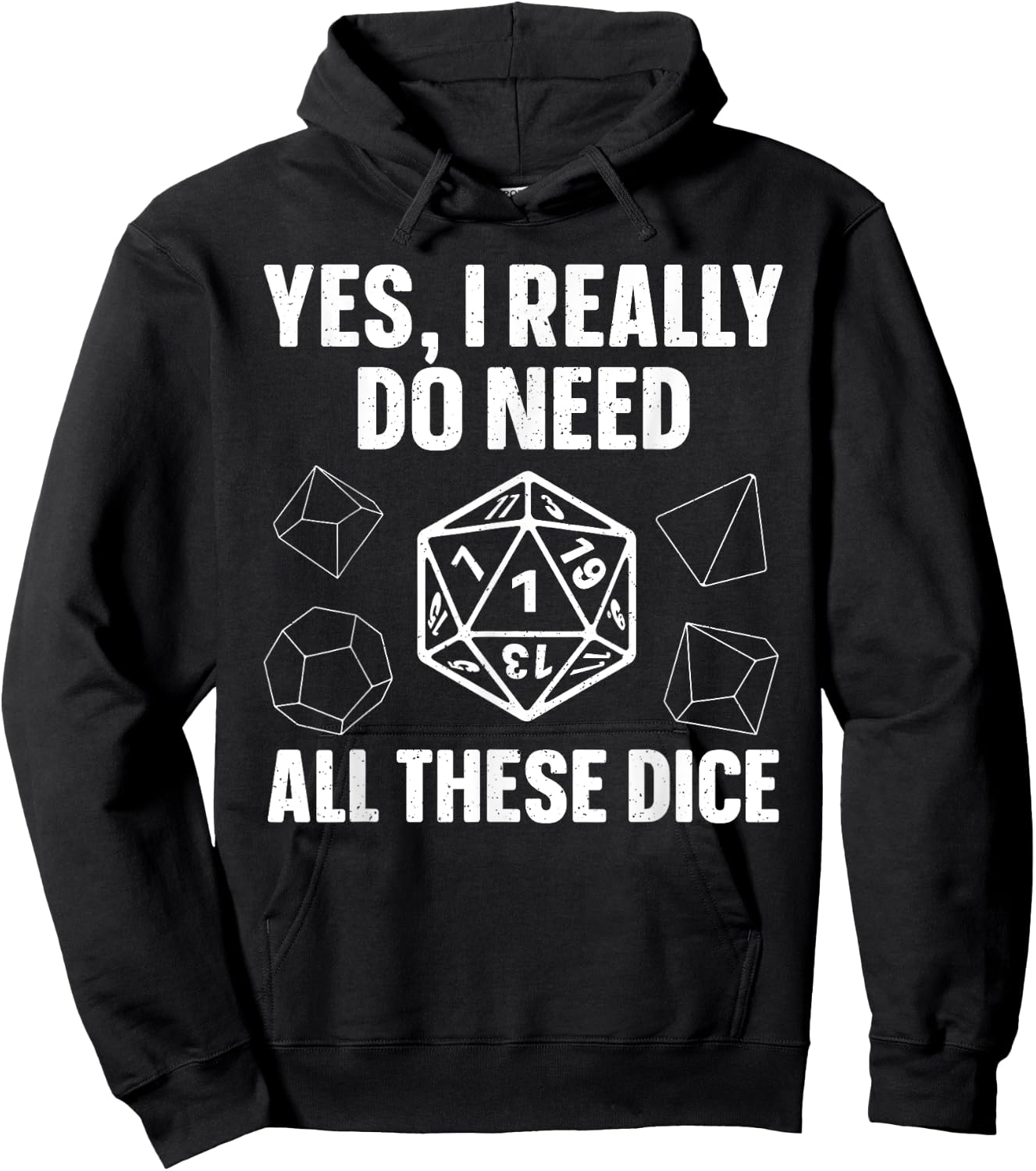 Cool Polyhedral Dice Art Women RPG Gaming D20 Dice Hoodie - Hoodie | Black