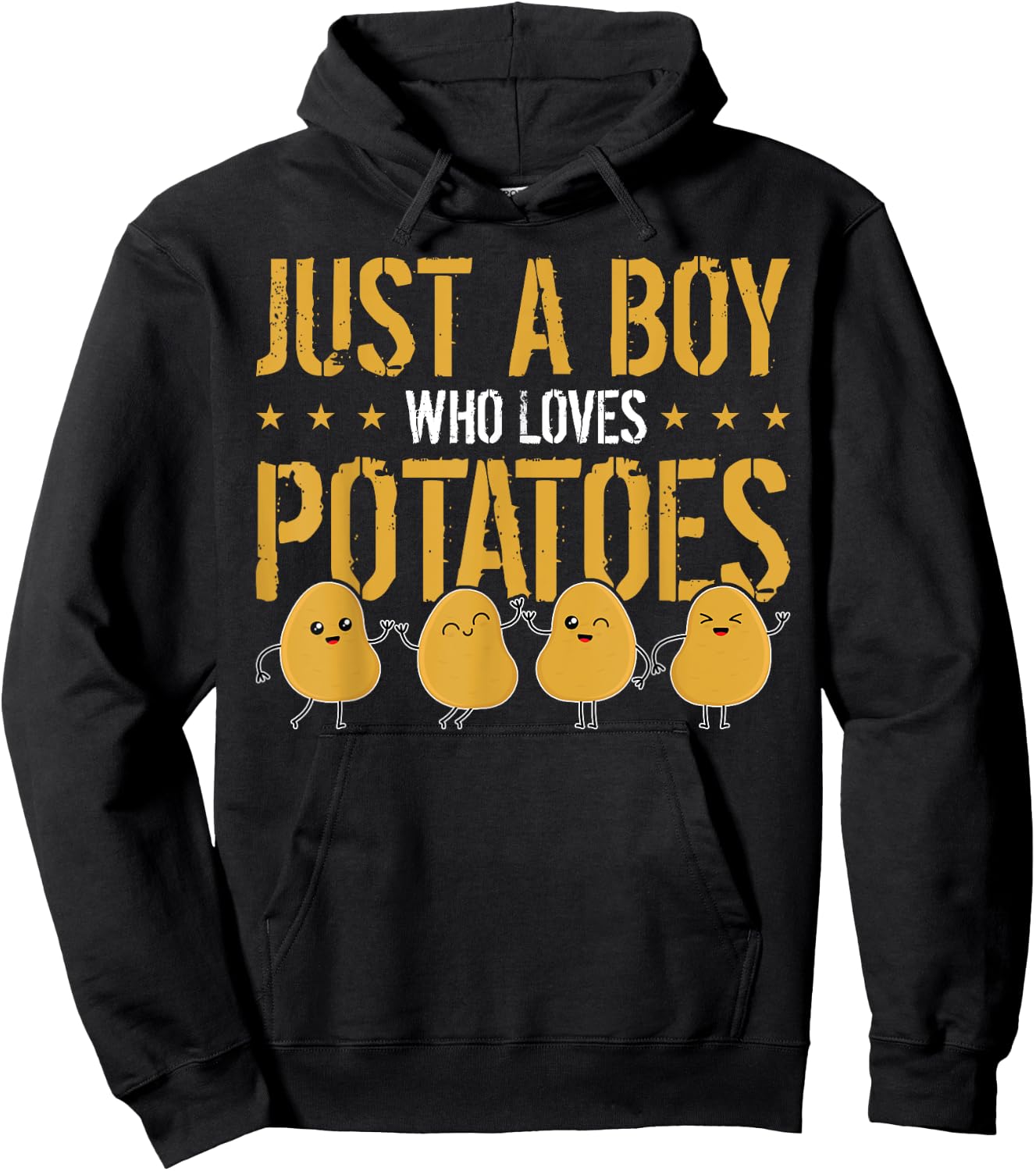 Kids Funny Just A Boy Who Loves Potatoes Potato Hoodie - Hoodie | Black