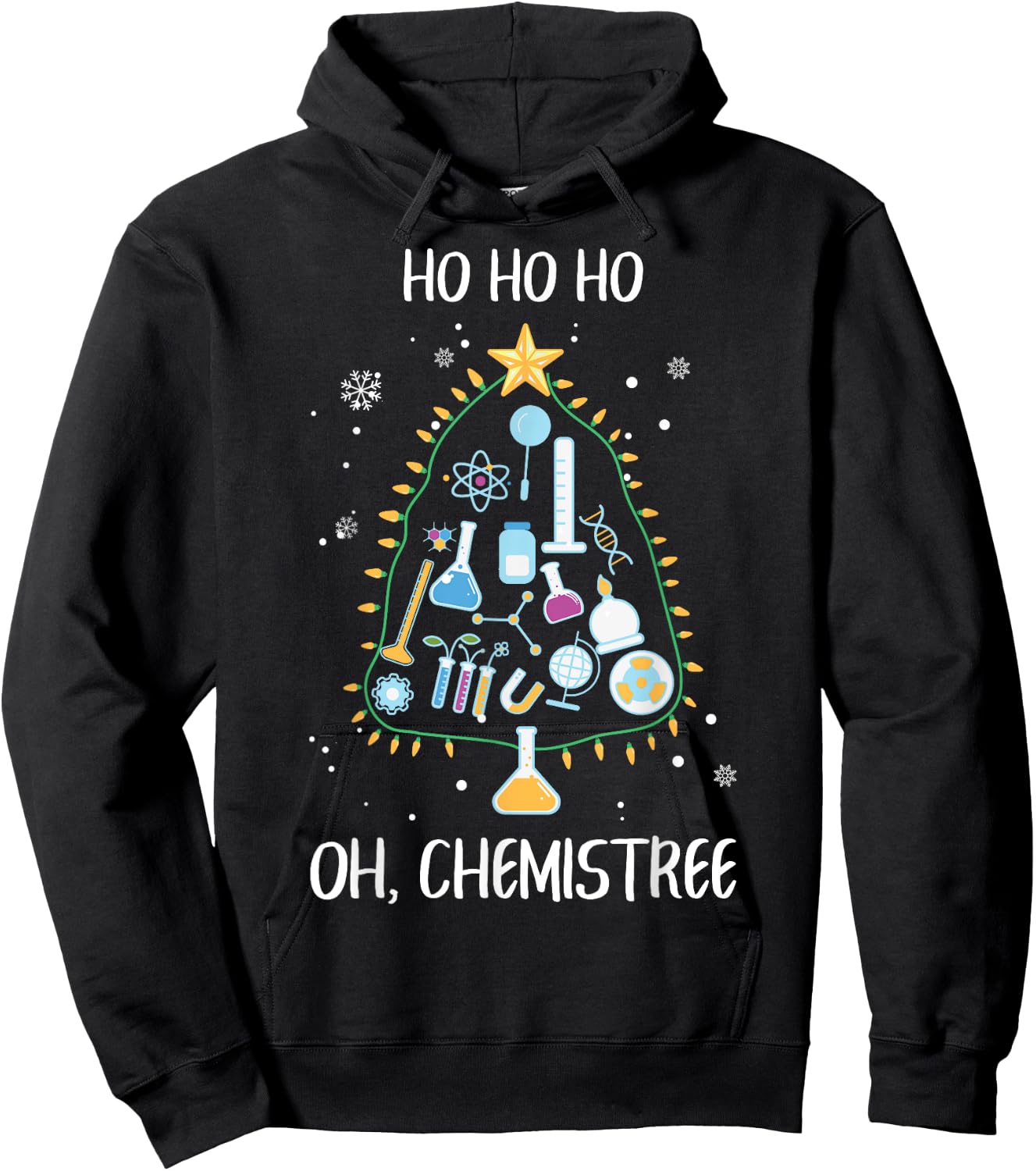 Oh Chemistree Science Christmas Chemist Tree Chemistry Hoodie - Hoodie | Black