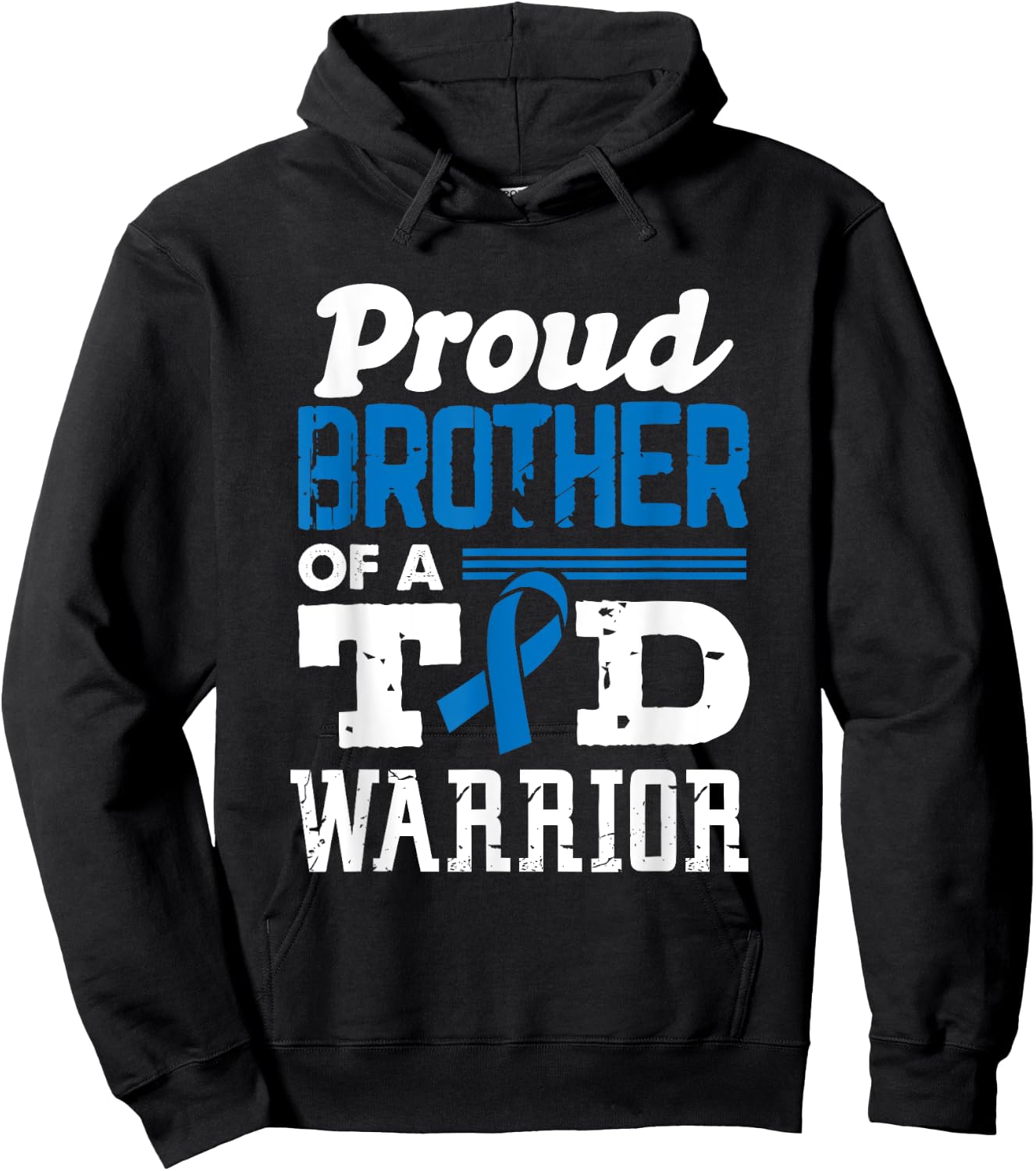 Diabetes Proud Brother Of A T1D Warrior Support Month Hoodie - Hoodie | Black