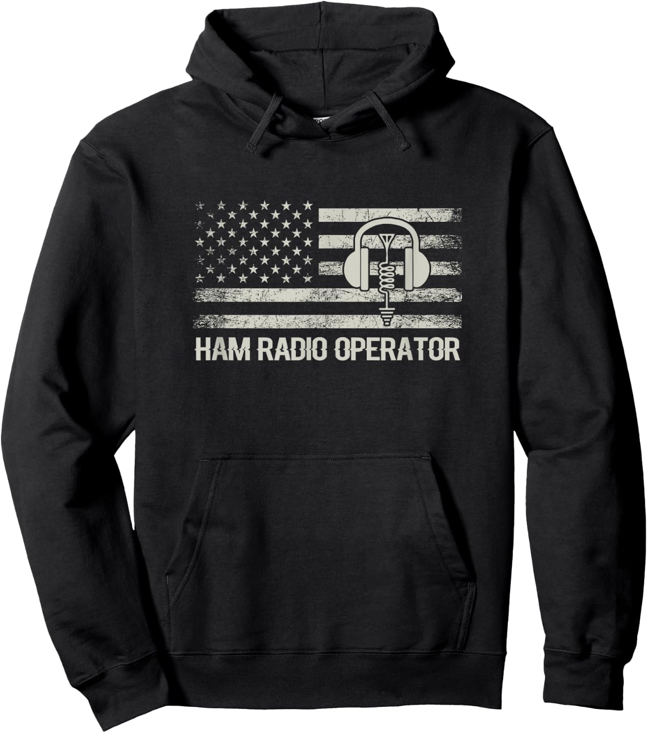 Ham Radio USA Flag Amateur Radio Ham Radio Operator Hoodie - Hoodie | Black
