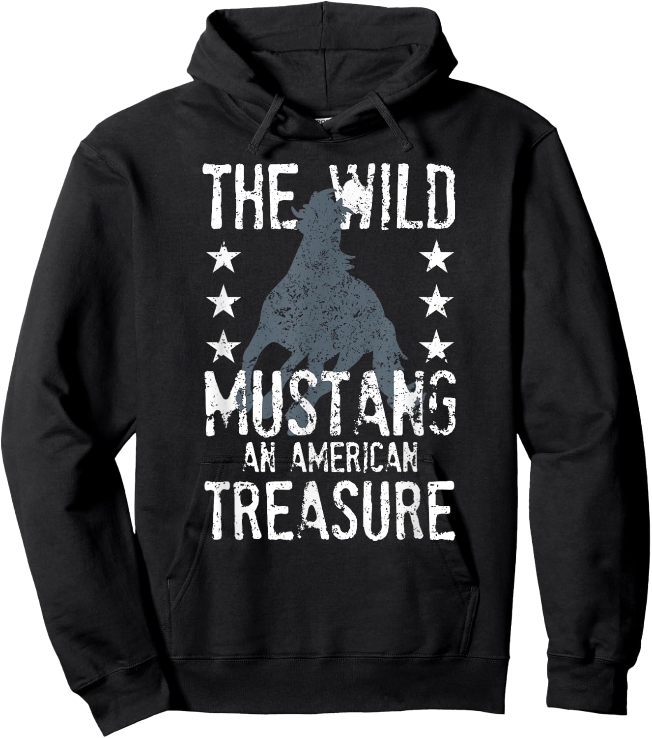 The Wild Mustang An American Treasure Funny Horse Rider Hoodie - Hoodie | Black