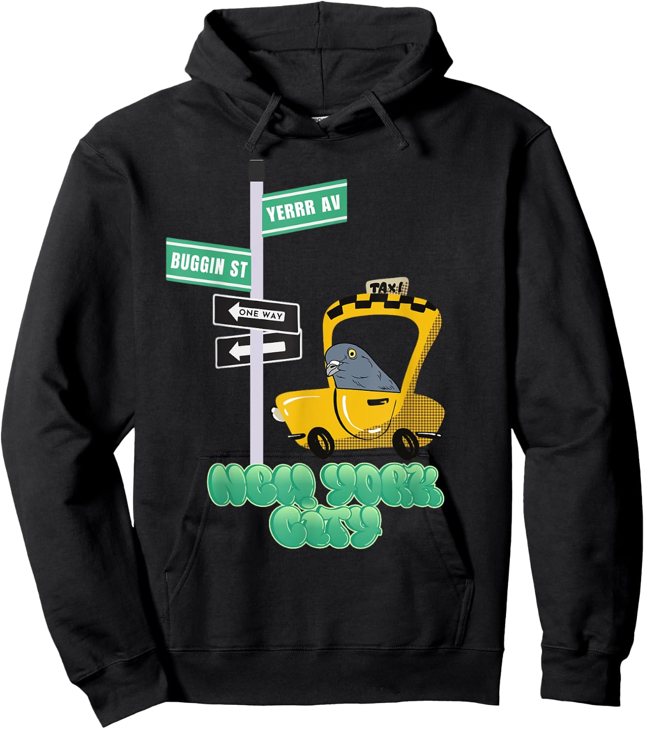 New York City Taxi Welcome Pigeon Hoodie - Hoodie | Black