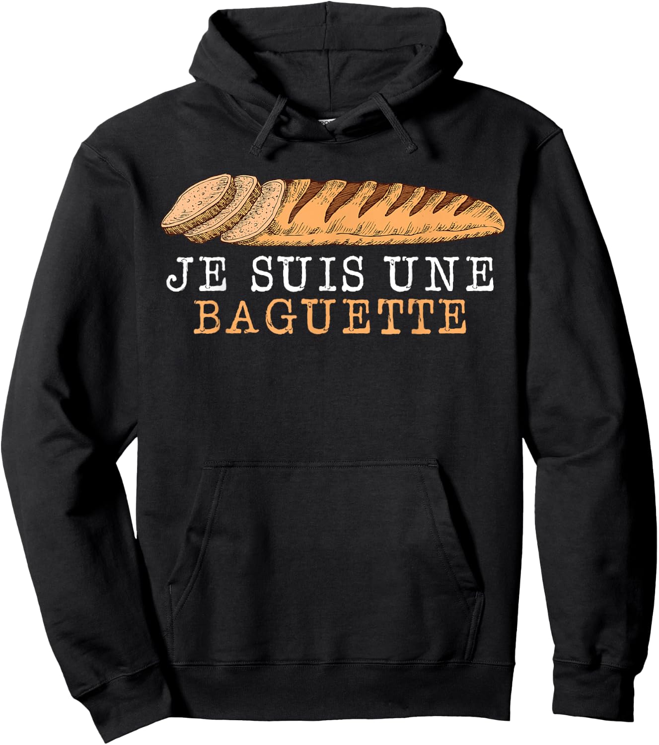 Je Suis Une Baguette French Bread Baguette Hoodie - Hoodie | Black
