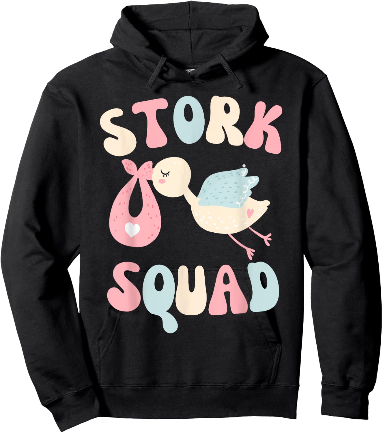 Stork Squad Matching Labor and Delivery Nurse Team Hoodie - Hoodie | Black