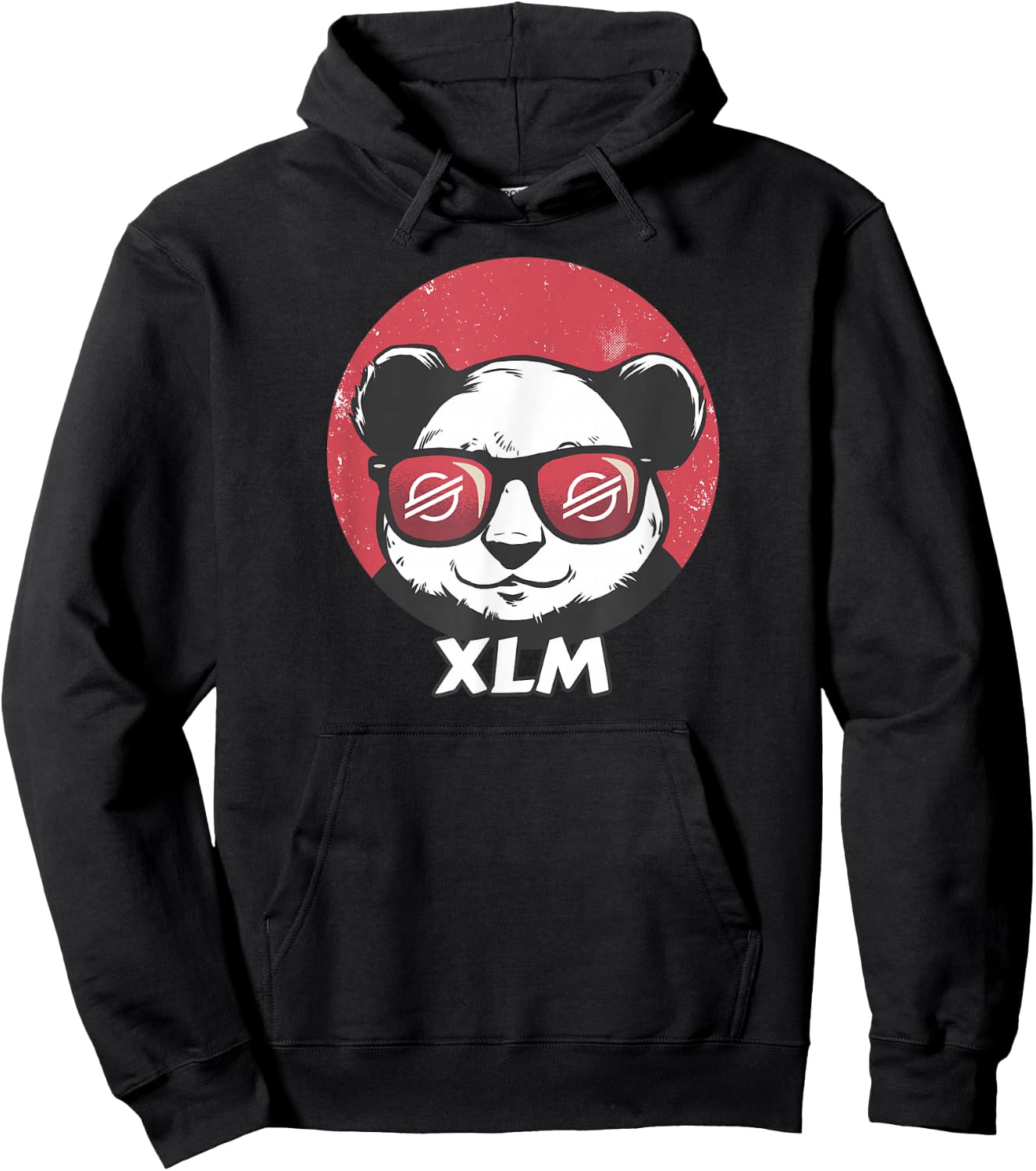 Stellar XLM Cute Crypto Panda Sun Glasses Retro Hoodie - Hoodie | Black