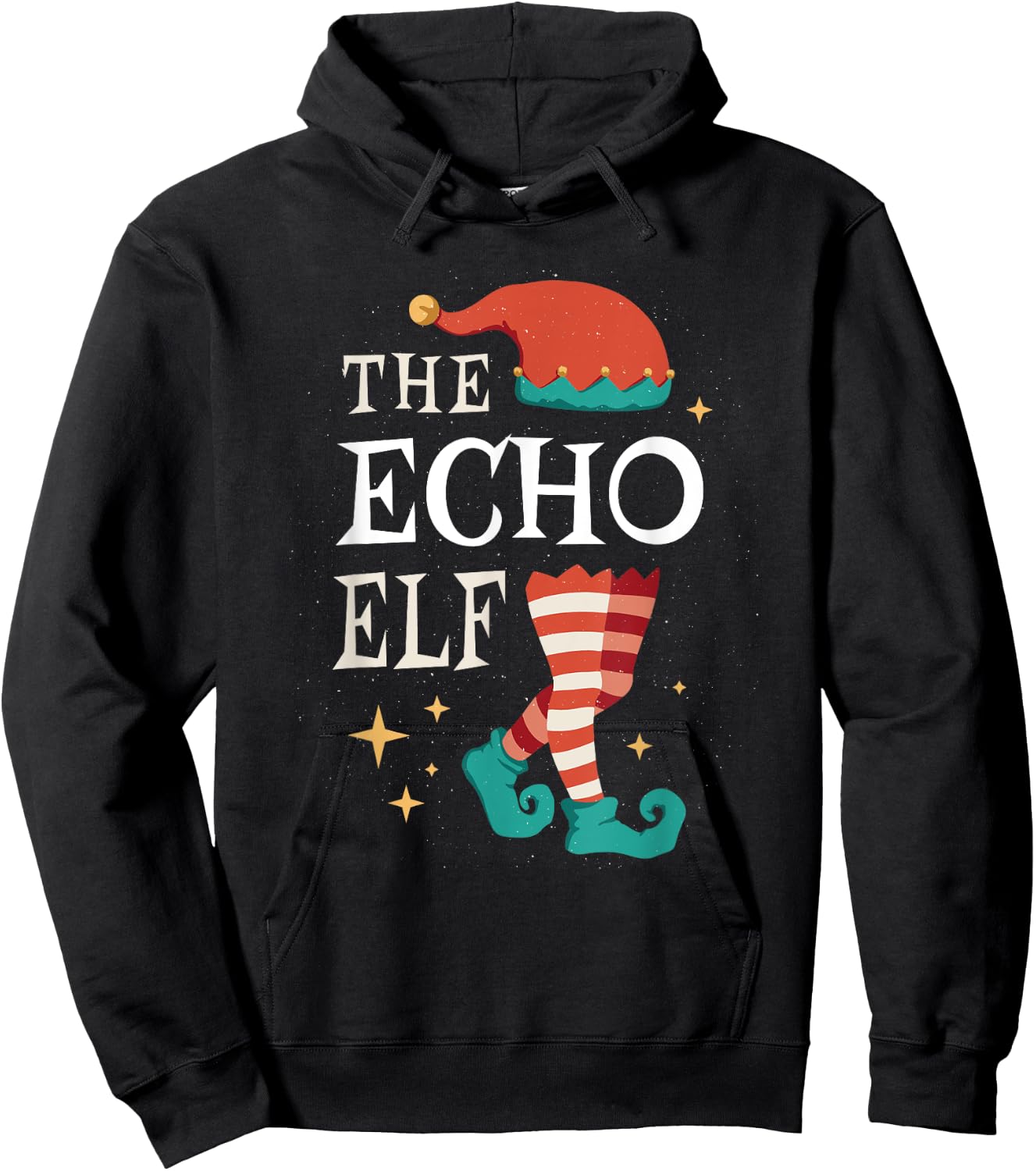 The Echo Elf Family Matching Group Christmas Funny Gifts Hoodie - Hoodie | Black