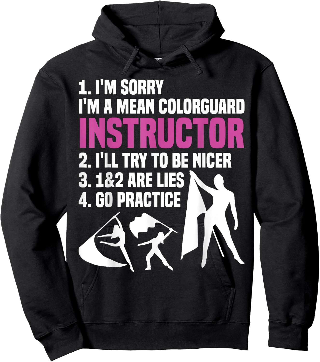 Winter Guard Senior Uniform Captain Color Guard Instructor Hoodie - Hoodie | Black