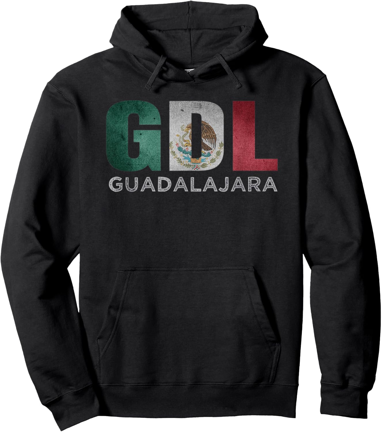 Guadalajara Mexico Flag Art Mexican Roots Airport Code GDL Hoodie - Hoodie | Black