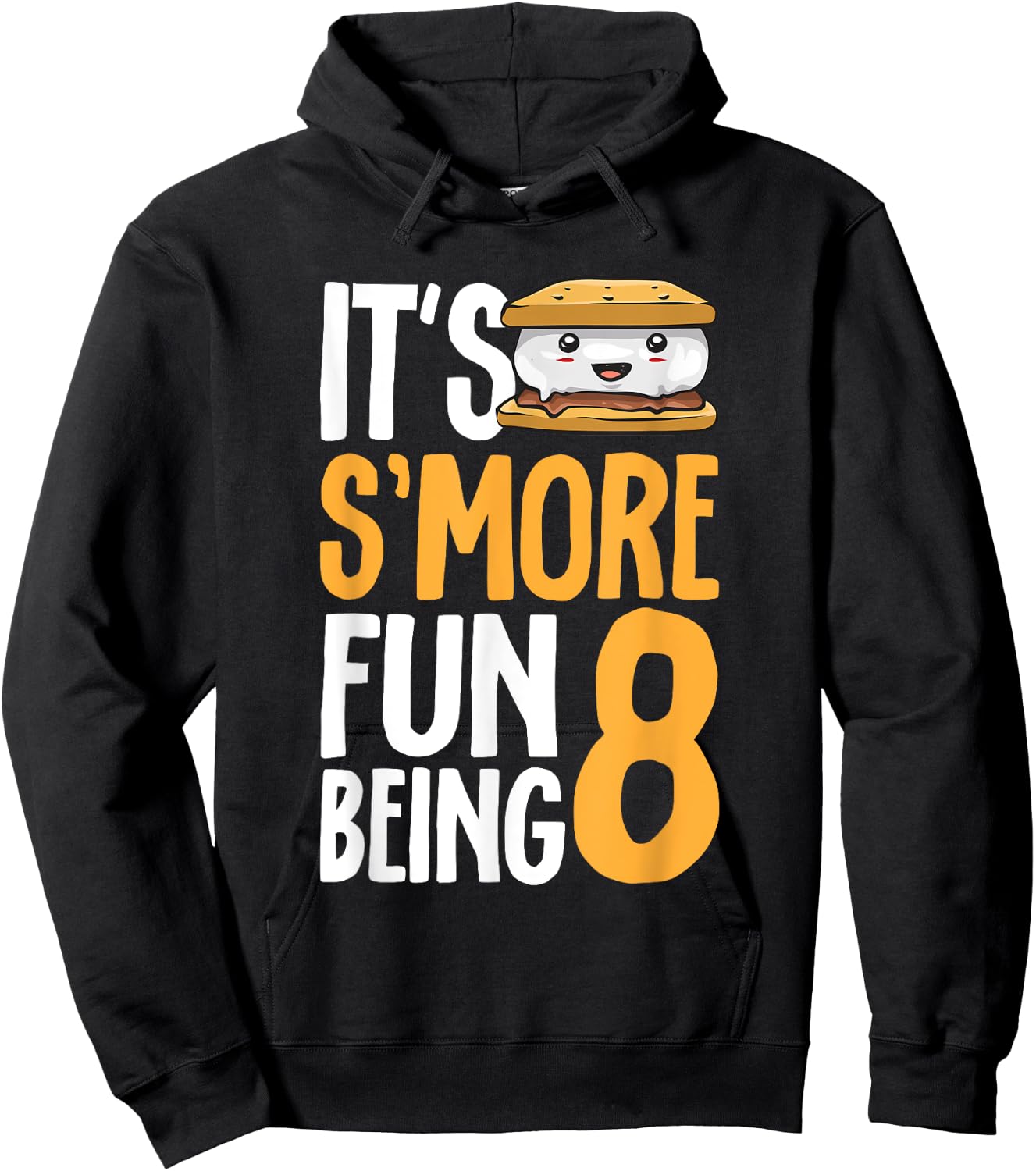 S’more Campfire 8th Birthday Marshmallow Camping Smore Hoodie - Hoodie | Black