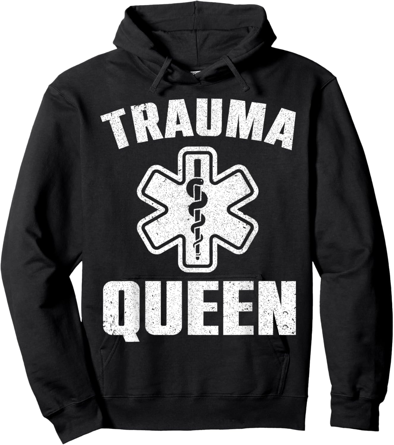 Funny Trauma Queen Art For Paramedic Women EMT Lover Girls Hoodie - Hoodie | Black