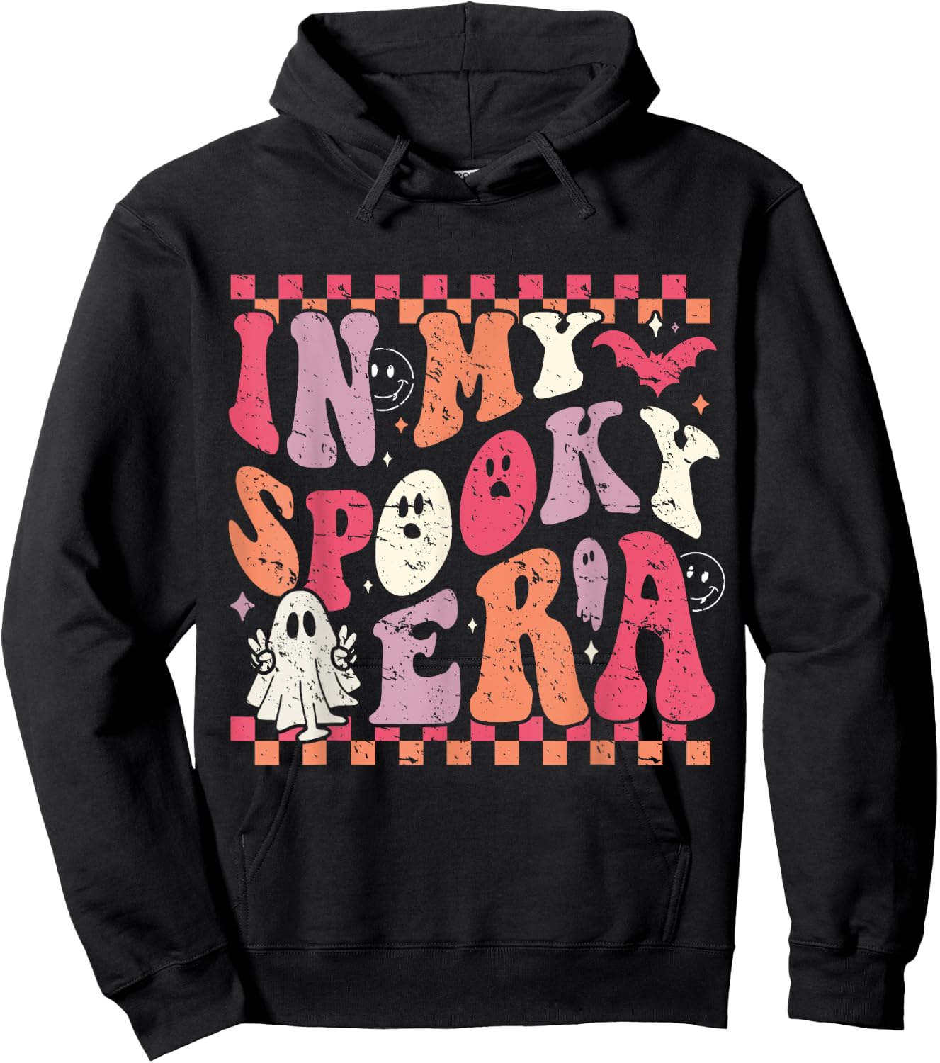 In My Spooky Era Groovy Hippie Halloween Ghost Hoodie - Hoodie | Black