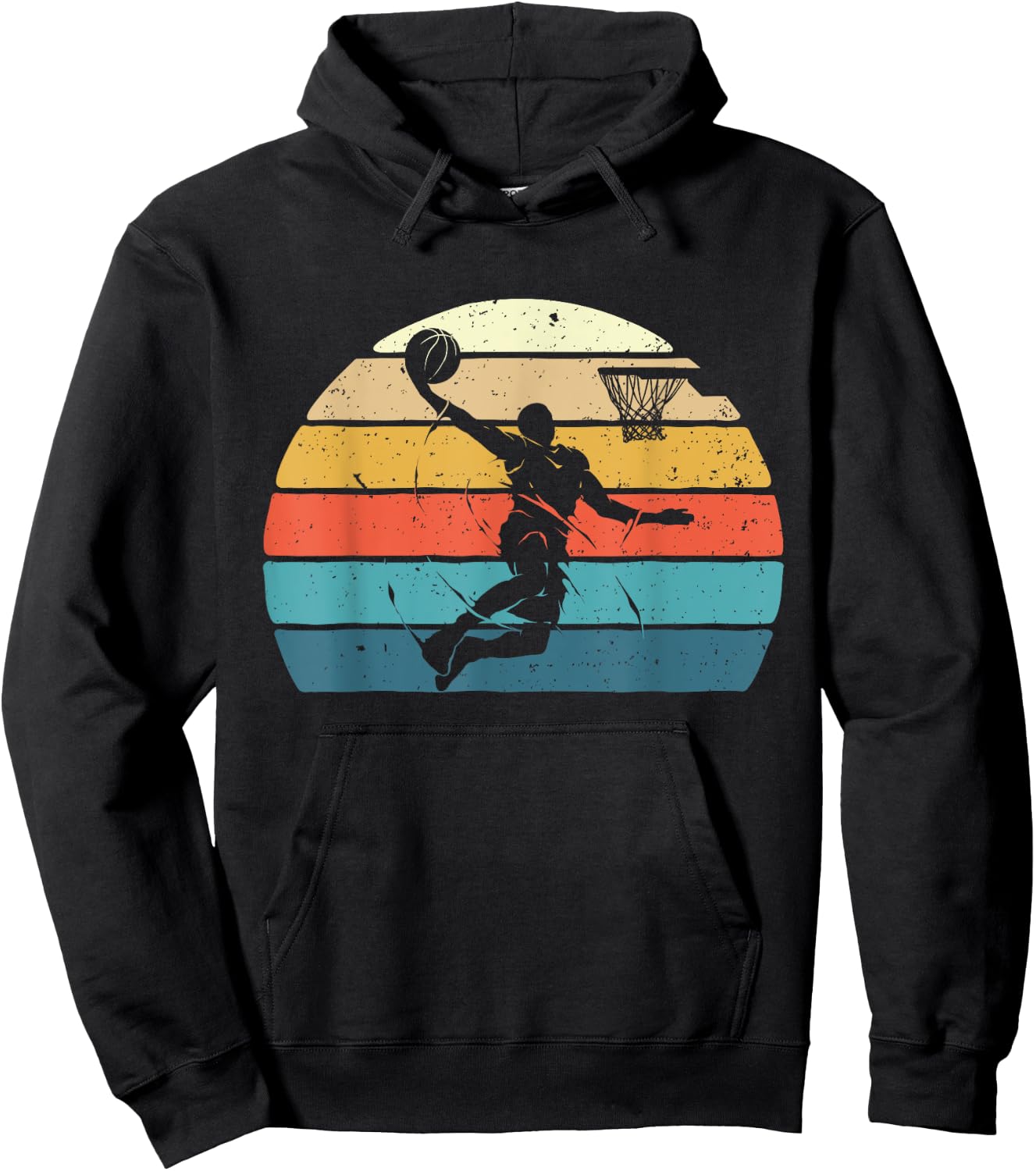 Vintage Basketball Dunk - Ball Game Trainer Sports Lover Hoodie - Hoodie | Black