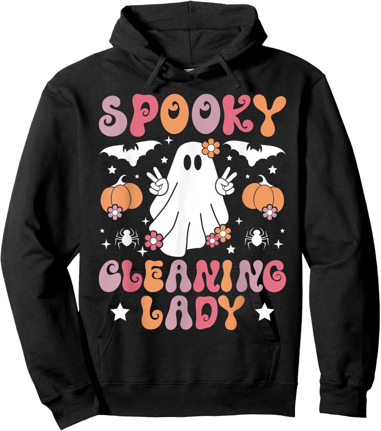 Spooky Cleaning Lady Halloween Housekeeping Cleaner Hoodie - Hoodie | Black