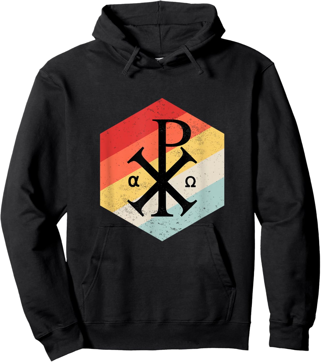 Chi Rho Symbol Motif Jesus Constantine Cross Christian Hoodie - Hoodie | Black