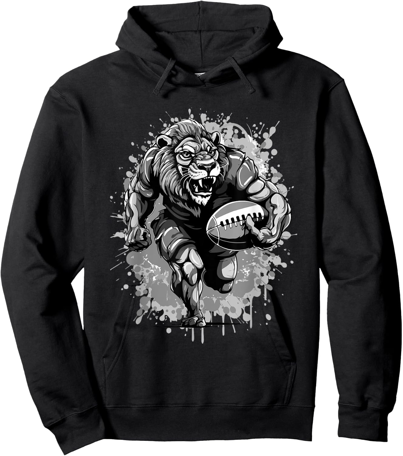 Lion American Football Team Animal Mascot Hoodie - Hoodie | Black