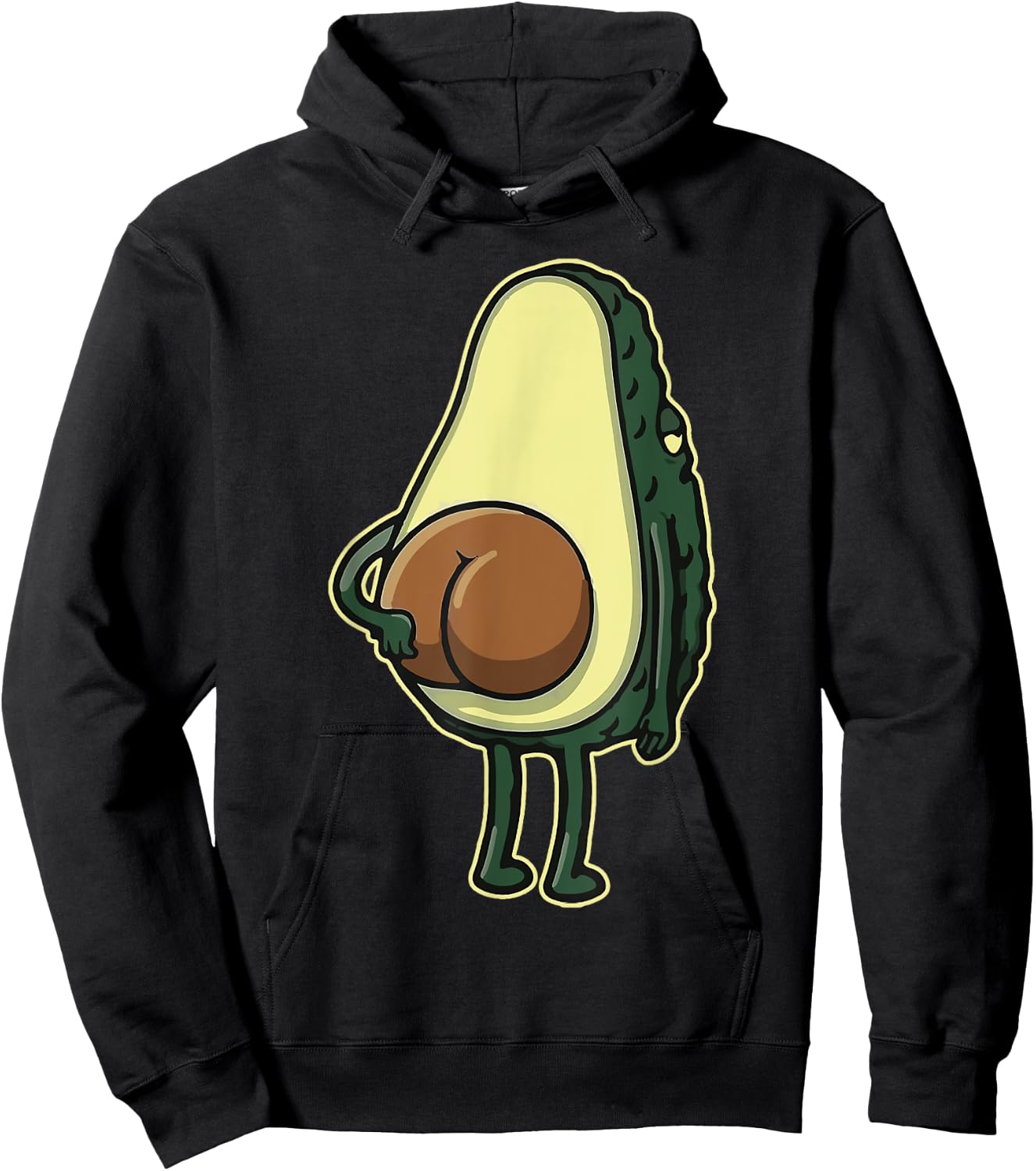 Funny Avocado Scratching Butt Vegan Guacamole Men Women Kids Hoodie - Hoodie | Black