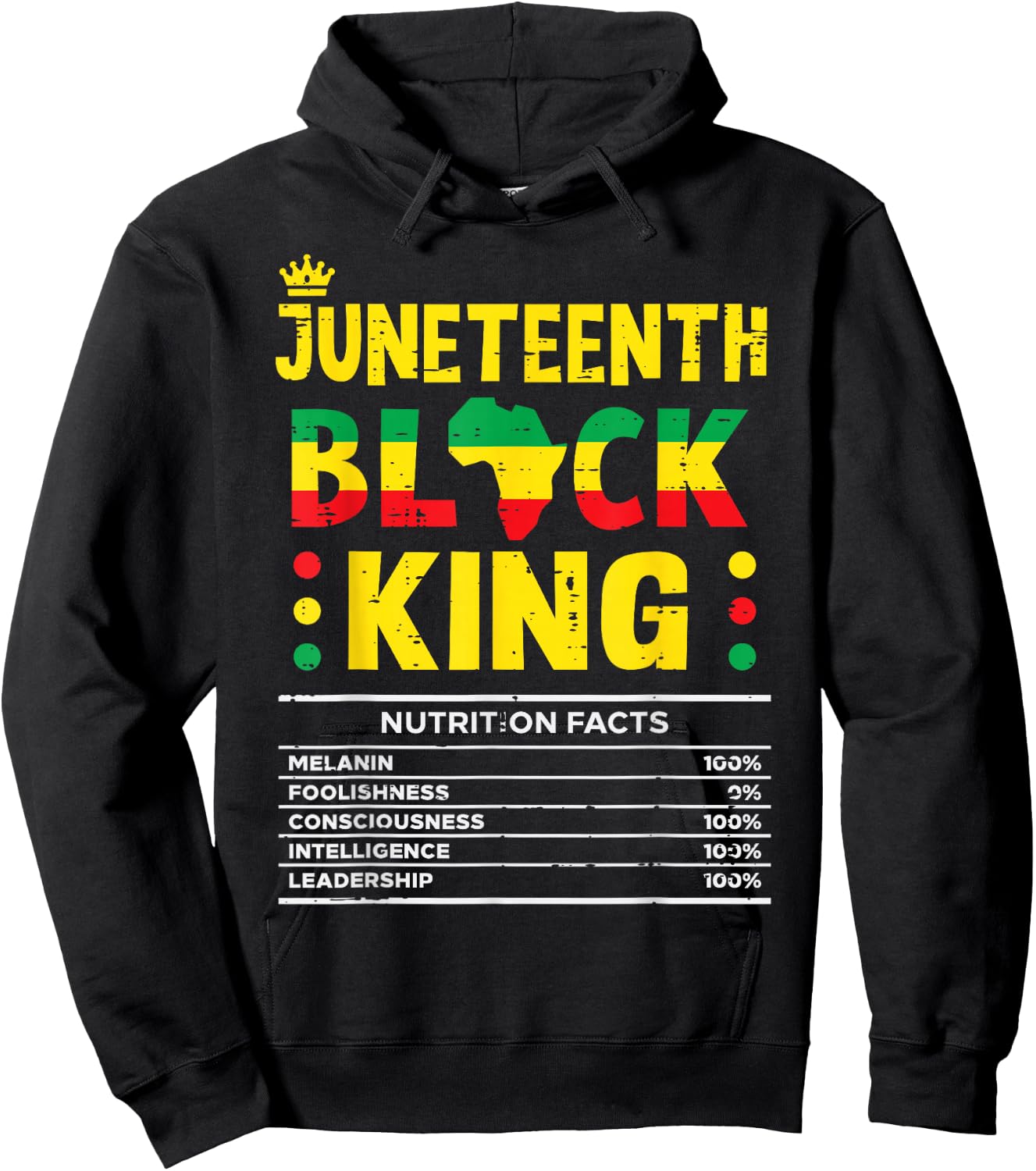 Juneteenth Black King African American Men Boys Kids Youth Hoodie - Hoodie | Black