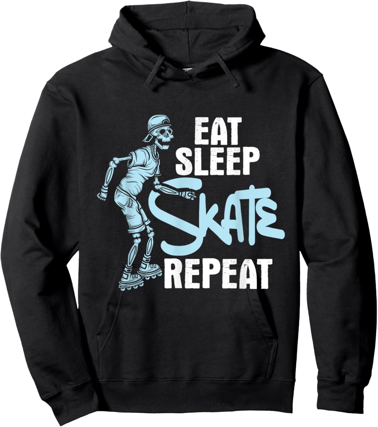 Eat Sleep Skate Repeat - Inline Skating Rollerblades Skater Hoodie - Hoodie | Black